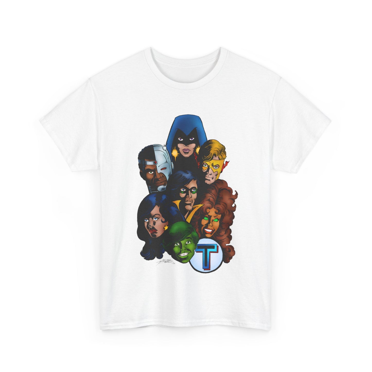 New Teen Titans T-Shirt - George Perez Art - Robin, Wonder Girl, Cyborg, Raven, Starfire, Kid Flash - DC Comics