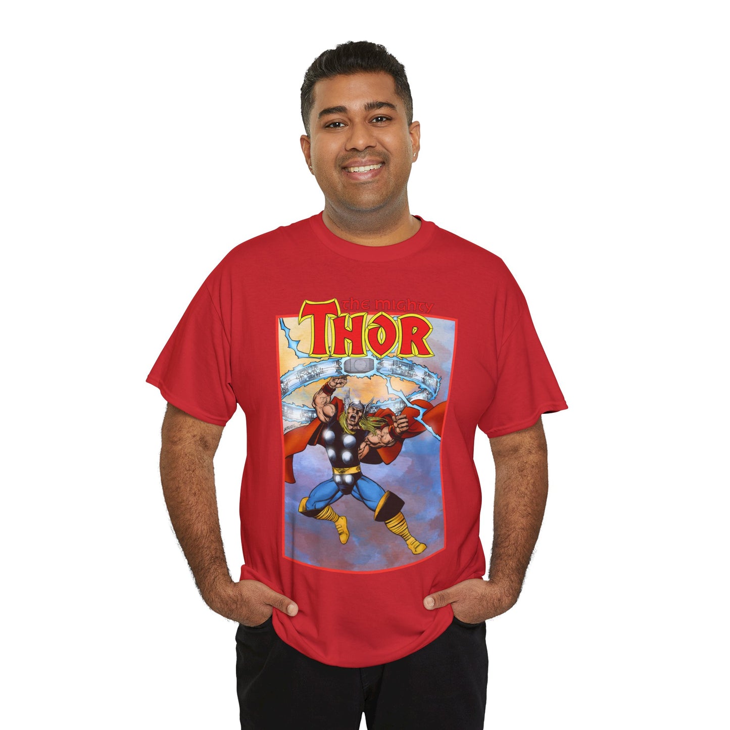 The Mighty Thor T-Shirt - George Perez Art - Mjolnir - Avengers Member - God of Thunder - Asgard Warrior - Marvel Comics