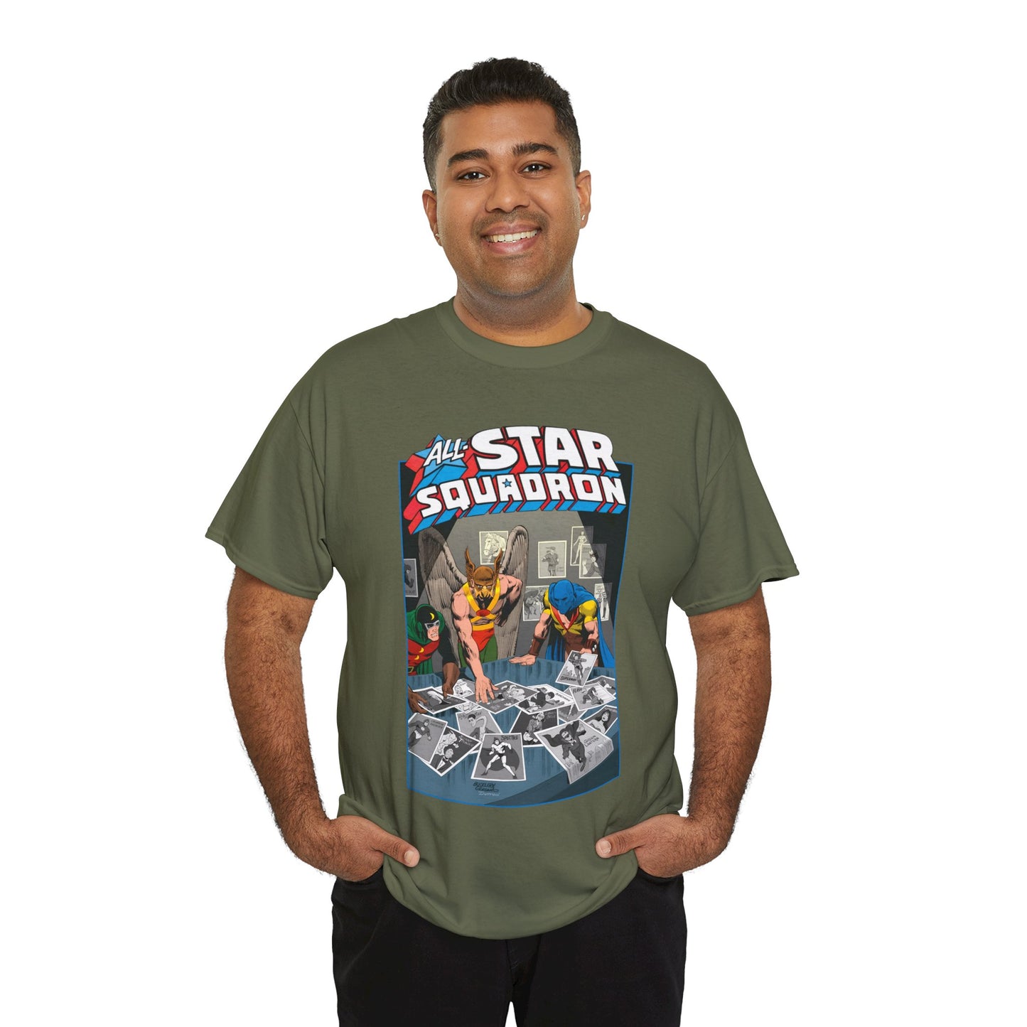 All-Star Squadron T-Shirt - Jerry Ordway Art - Hawkman, Doctor Mid-Nite, Atom - Justice Society JSA - #1 Cover - DC Comics