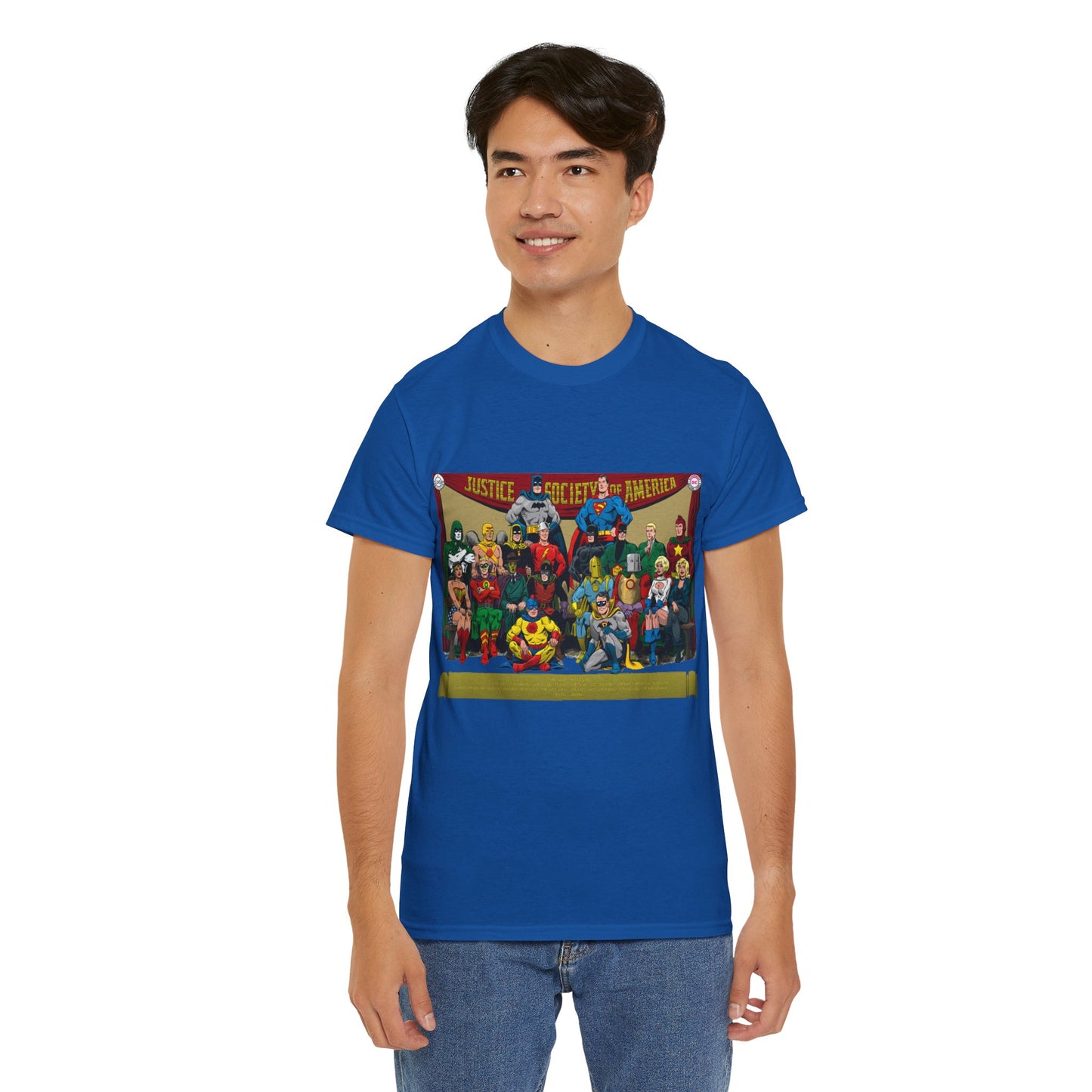 JSA T-Shirt - Sandman, Starman, Atom, Dr Fate, Mr Terrific, Flash, Green Lantern - DC Comics - Justice Society of America - Golden Age