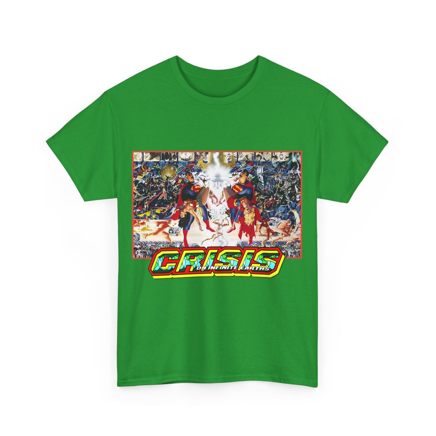 Crisis on Infinite Earths T-Shirt - Alex Ross & George Perez Art - Superman, Wonder Woman, Supergirl, Flash, Monitor, Anti-Monitor - DC Comics
