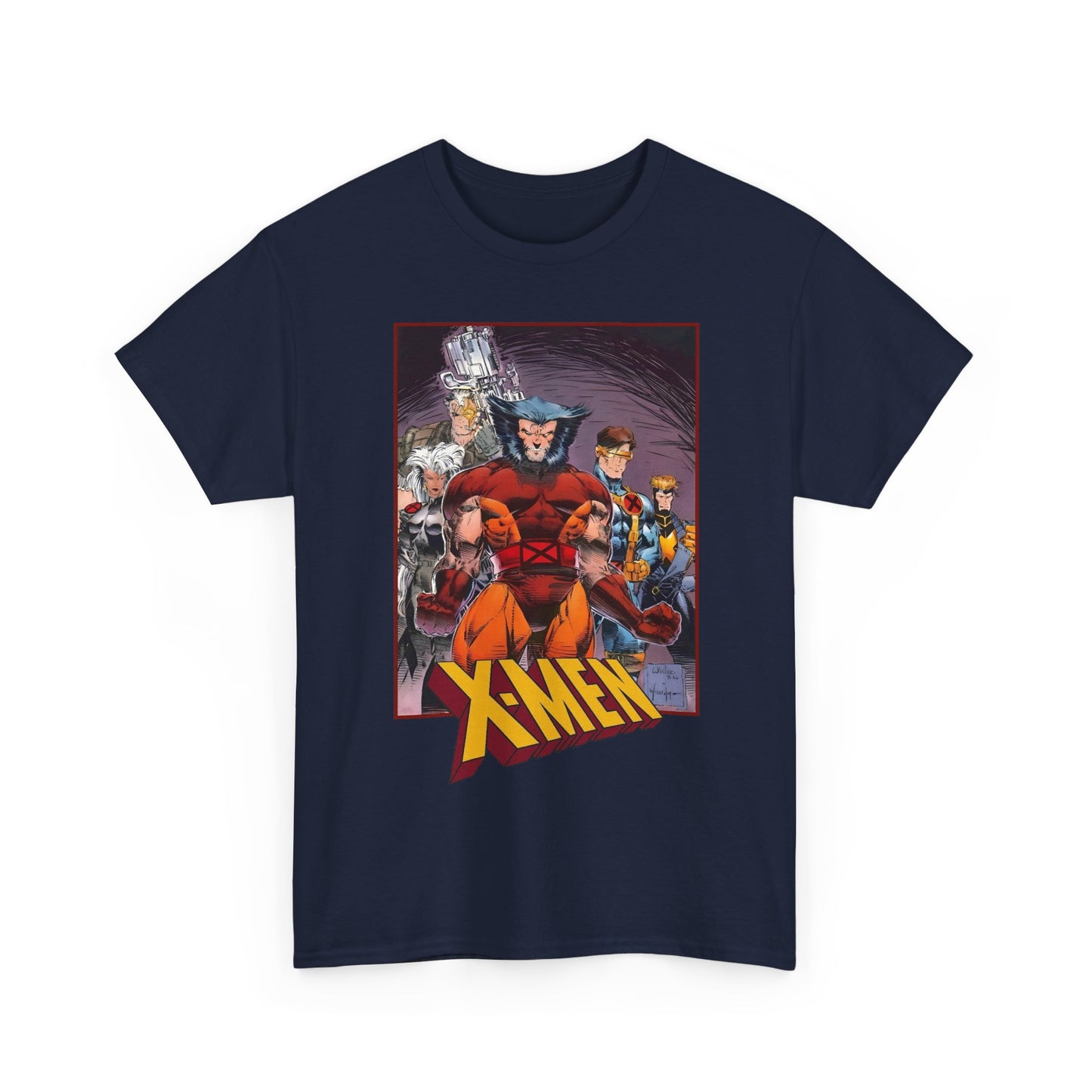 X-Men T-Shirt - While Portacio Art - Wolverine, Cyclops, Storm, Cable, Havok - Marvel Comics