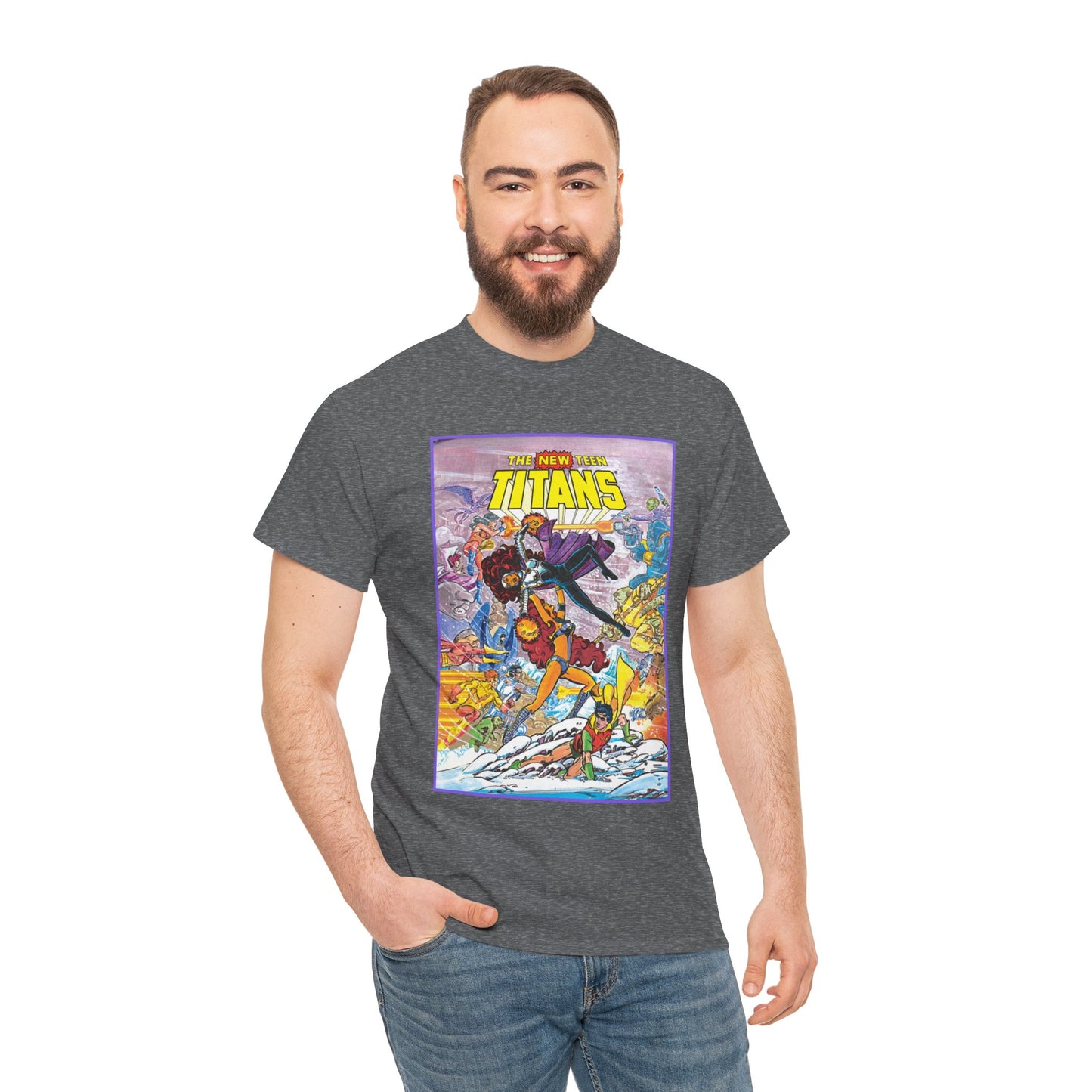 New Teen Titans T-Shirt - George Perez Art - Starfire Vs Blackfire - Omega Man - Annual #1 Cover - DC Comics