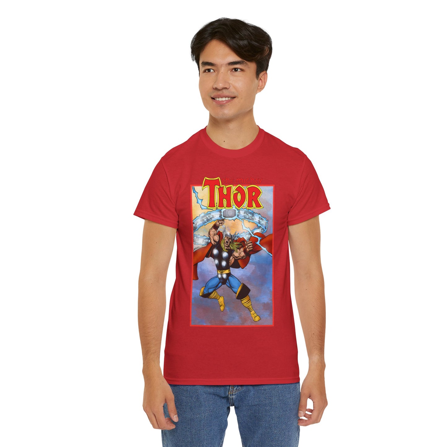 The Mighty Thor T-Shirt - George Perez Art - Mjolnir - Avengers Member - God of Thunder - Asgard Warrior - Marvel Comics