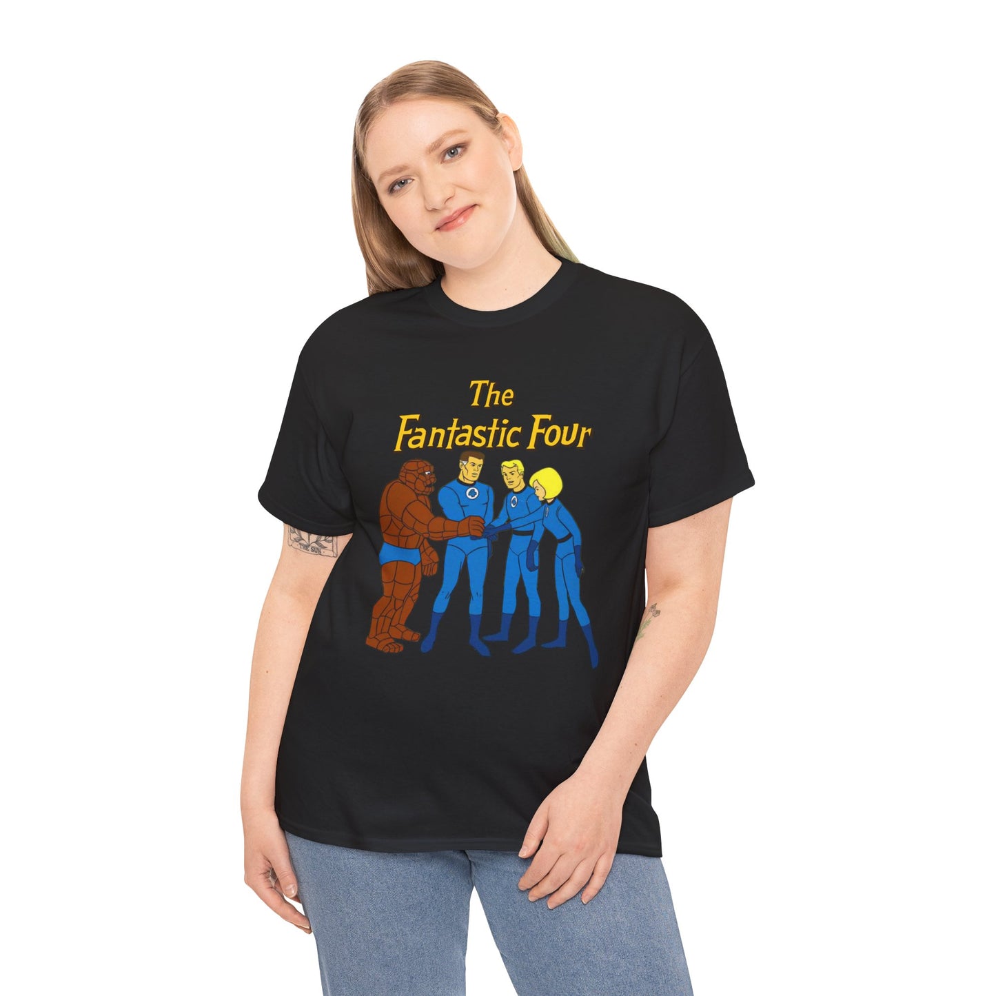 Fantastic Four T-Shirt - Hanna-Barbera 1960s Cartoon - Human Torch, The Thing, Invisible Woman - Marvel Comics