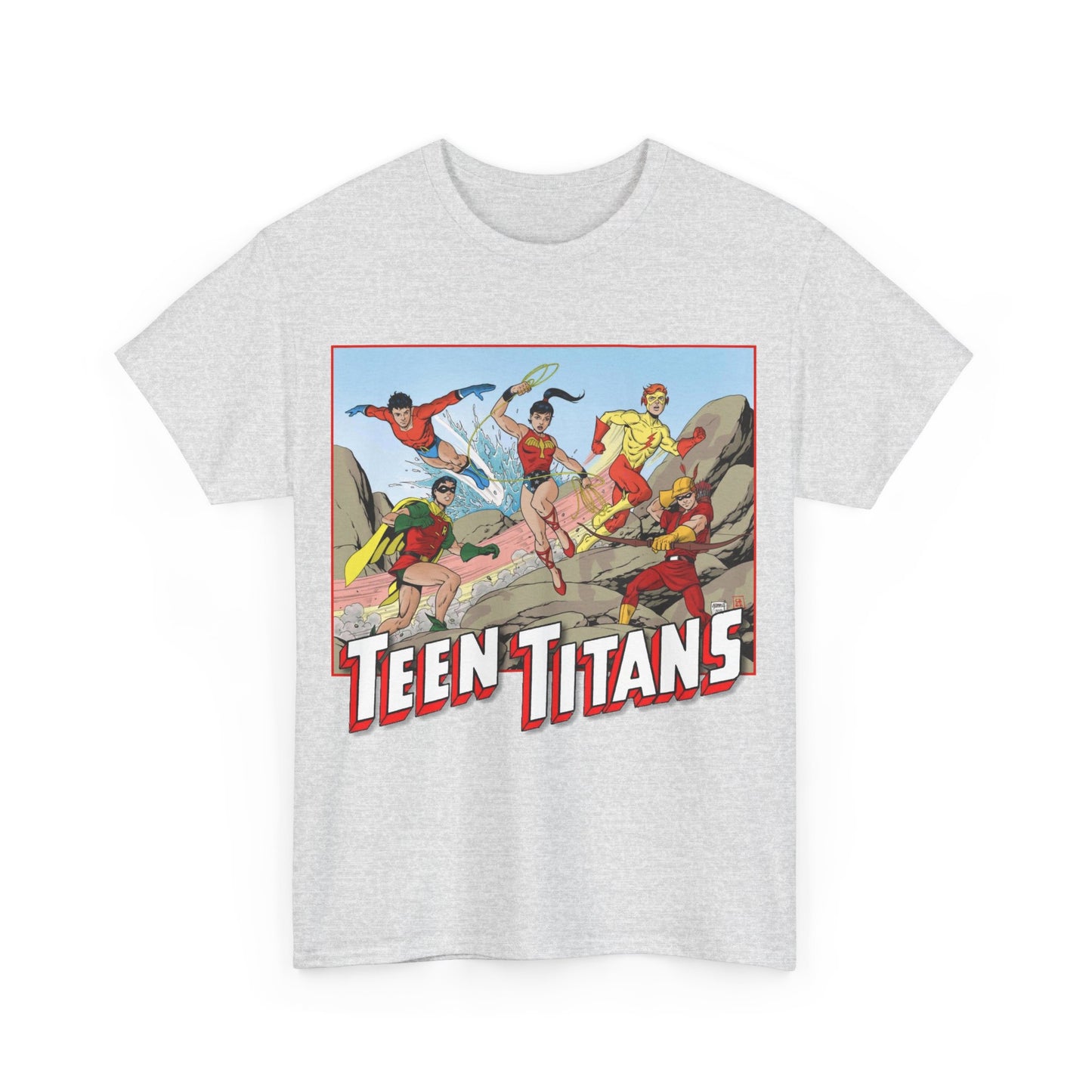 Teen Titans T-Shirt - Tom Grummett Art - Robin, Wonder Girl, Kid Flash, Speedy, Aqualad - DC Comics
