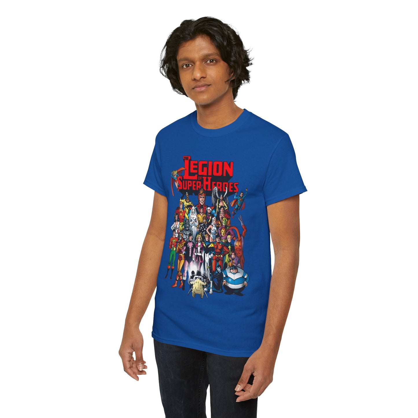 Legion of Super-Heroes T-Shirt - #300 Cover Art - Cosmic Boy, Saturn Girl, Superboy, Wildfire, Mon-El, Dream Girl, Brainiac 5, Supergirl - DC Comics