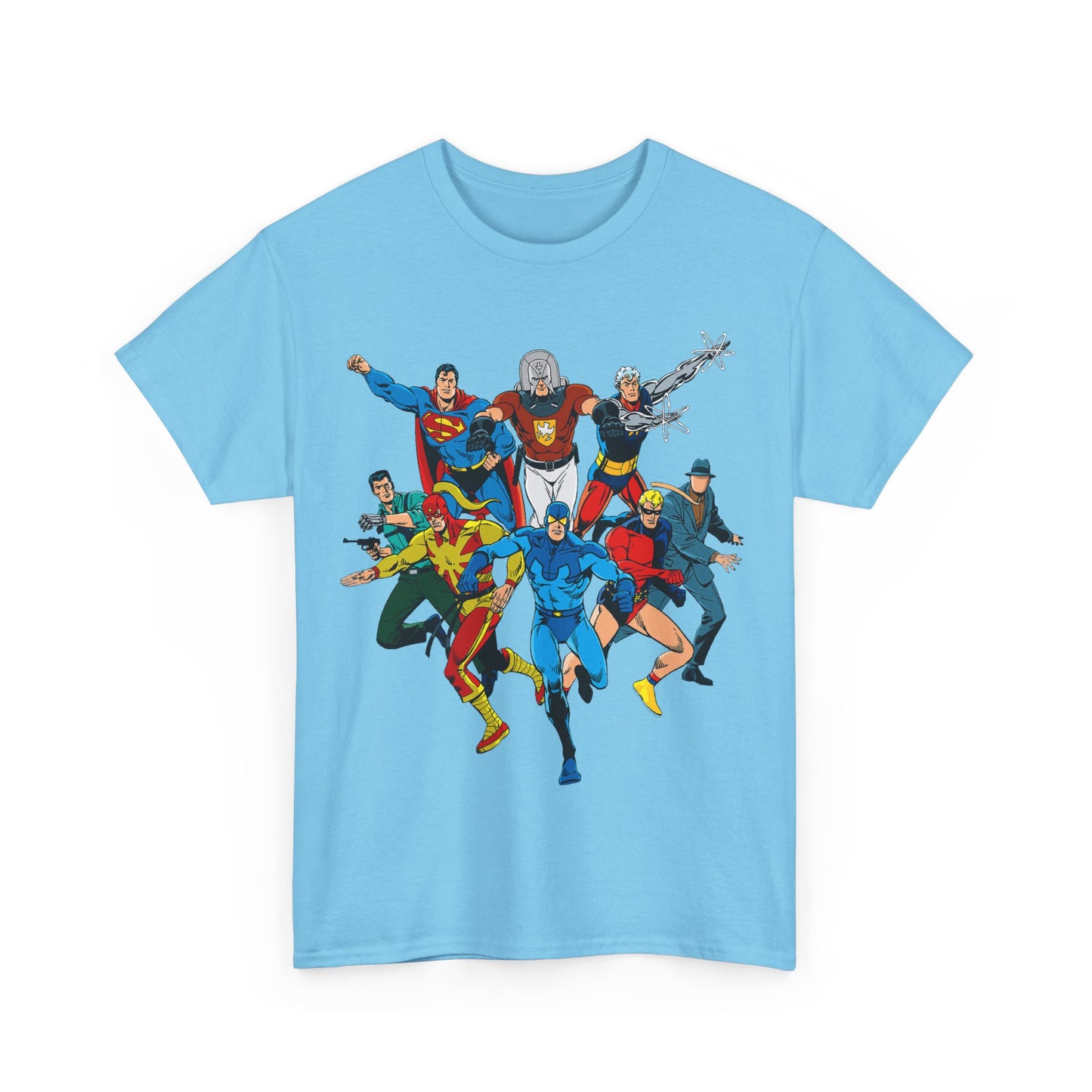 Charlton Characters T-Shirt - DC Comics - Captain Atom, Peacemaker, The Question, Blue Beetle, Judomaster