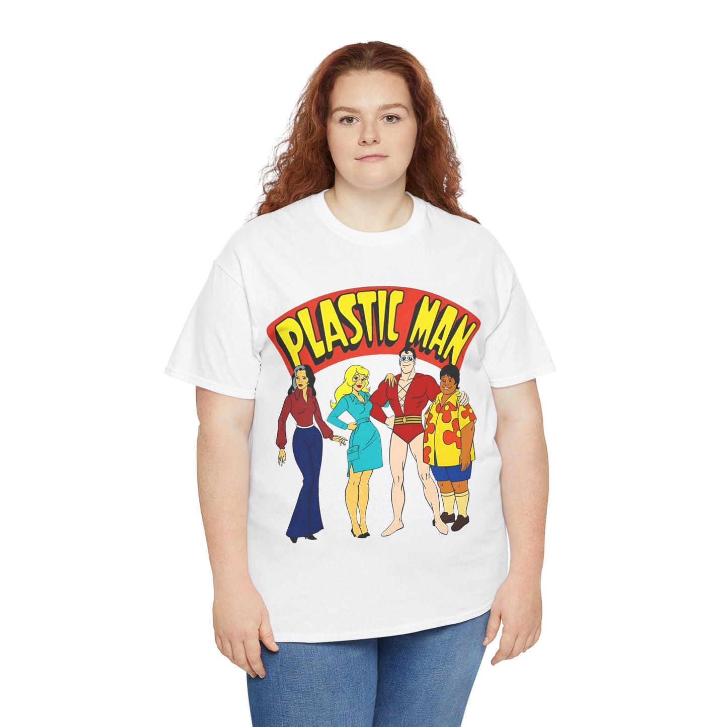 Plastic Man T-Shirt - Penny, Hula-Hula - Ruby-Spears Saturday Morning Cartoon 1980s - DC Comics Character