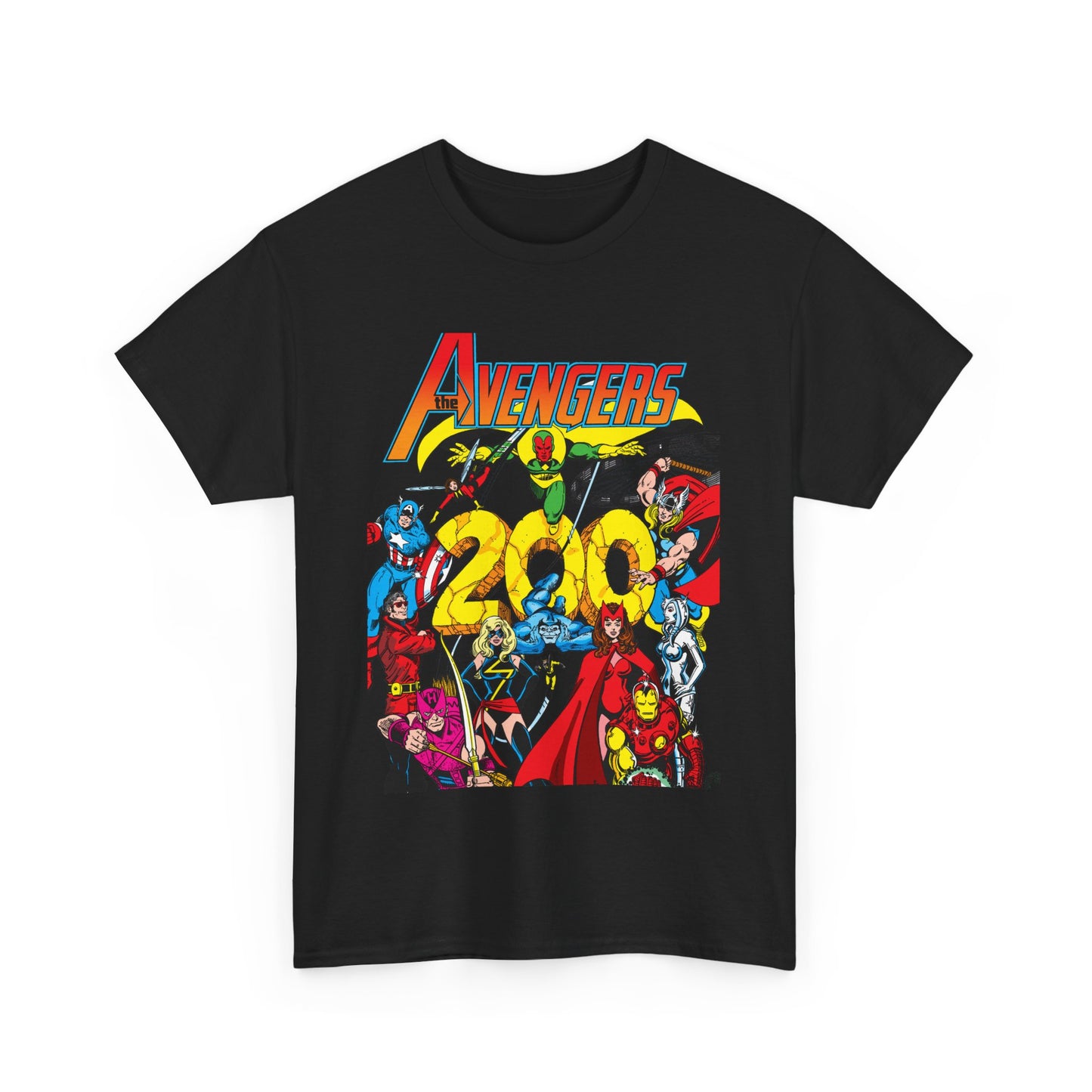 Avengers T-Shirt - George Perez Art - #200 Cover - Thor, Scarlet Witch, Iron Man, Vision, Hawkeye, Beast, Jocasta, Wasp, Captain America, Wonder Man