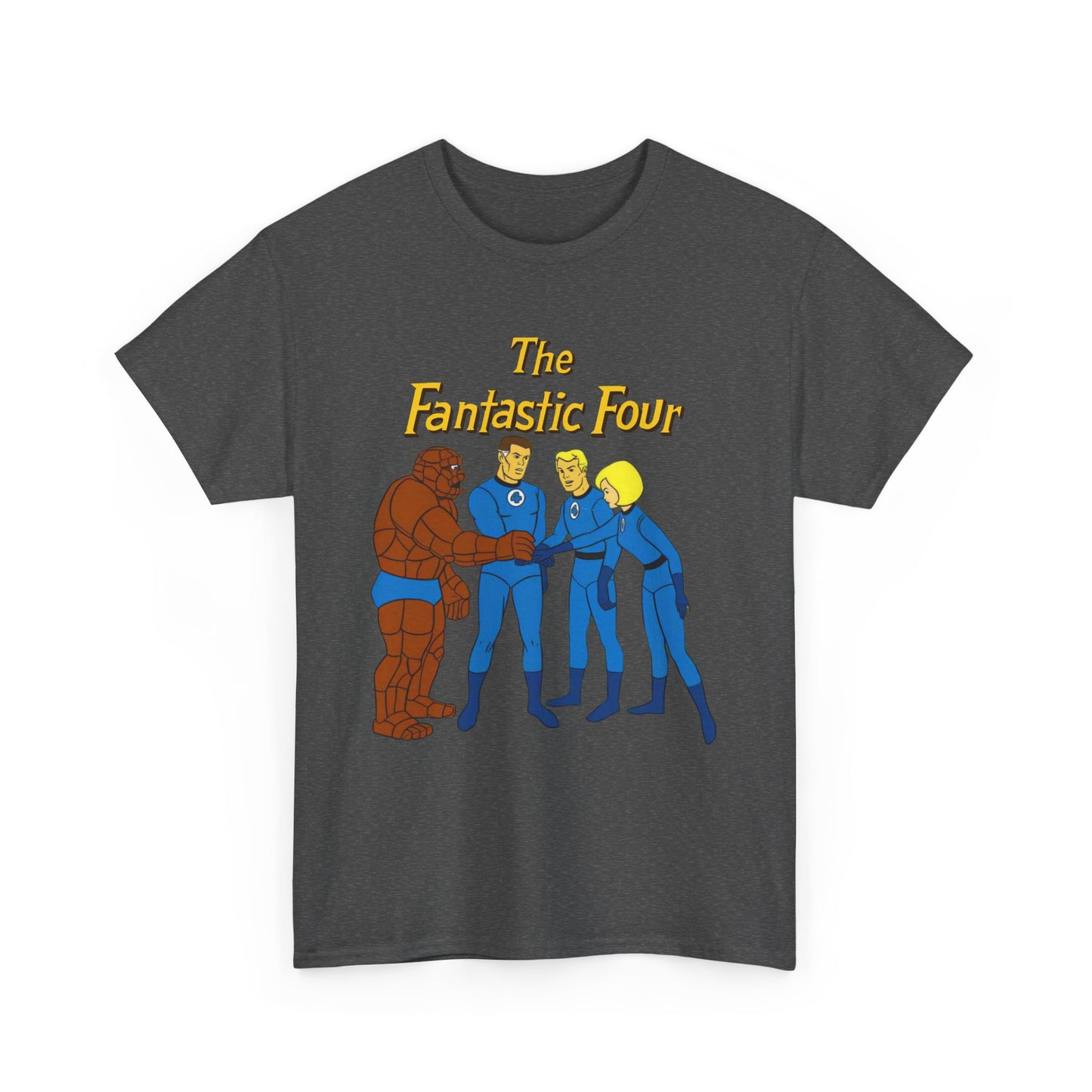 Fantastic Four T-Shirt - Hanna-Barbera 1960s Cartoon - Human Torch, The Thing, Invisible Woman - Marvel Comics