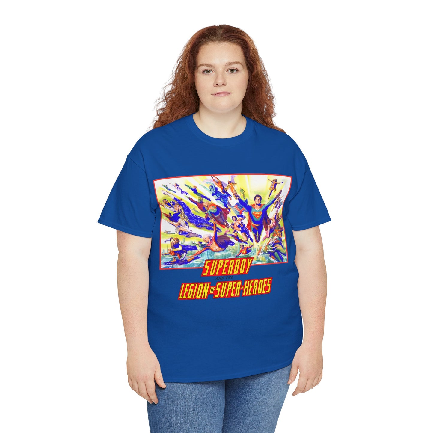 Superboy & Legion of Super-Heroes T-Shirt - Alex Ross Art - Saturn Girl, Brainiac 5, Lightning Lad, Shadow Lass, Dawnstar, Karate Kid - DC Comics