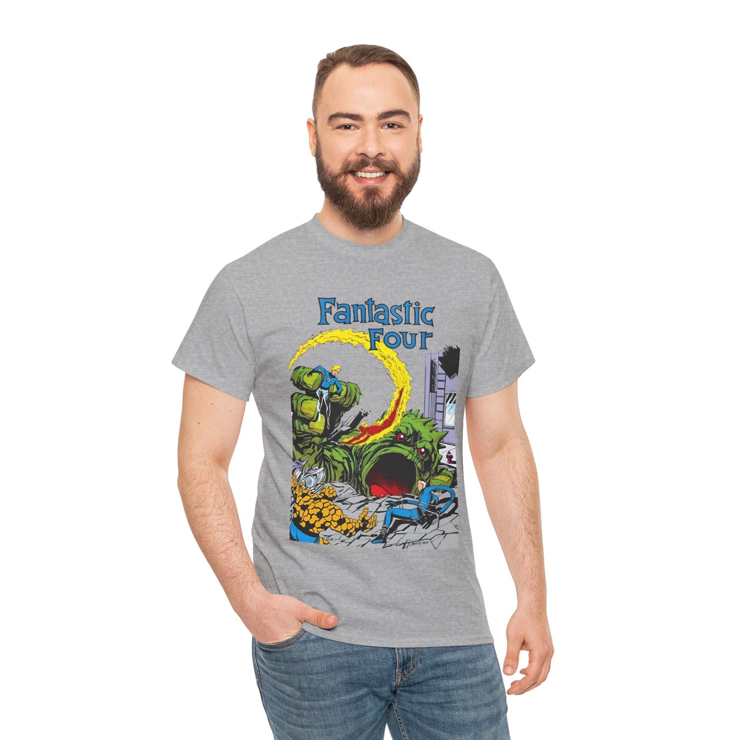 Fantastic Four T-Shirt - John Byrne Art - Cover to Issue #1 - Reed Richards, Invisible Woman, Human Torch, The Thing - Marvel Comics