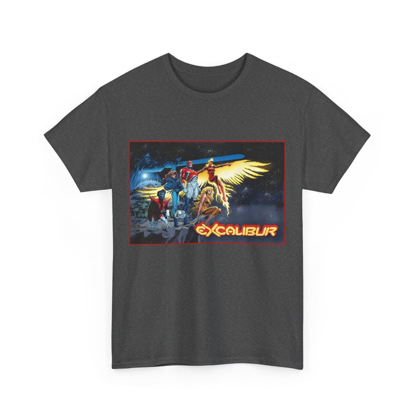 Excalibur T-Shirt - Alan David Art - Captain Britain, Nightcrawler, Shadowcat, Rachel Summers, Meggan - X-Men Series - UK Mutant Team - Marvel Comics
