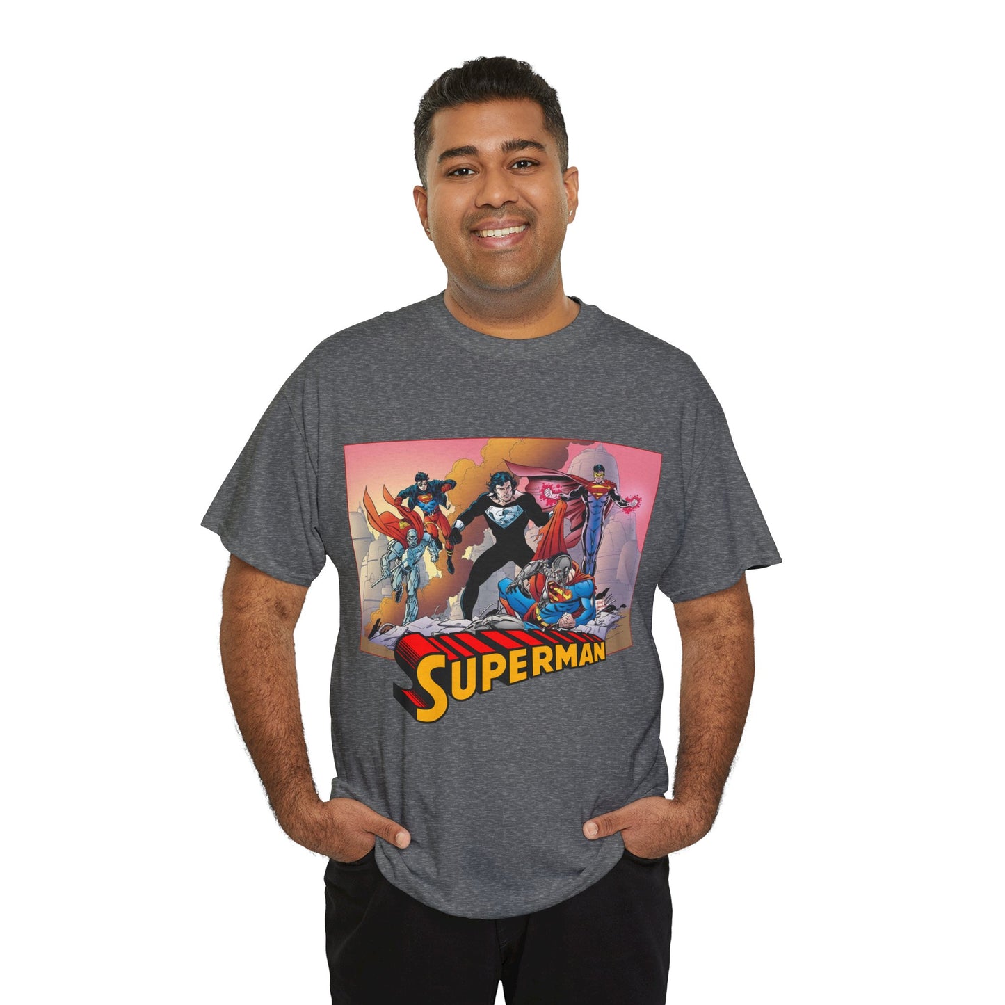 Superman T-Shirt - Tom Grummett Art - Death & Return - Steel, Cyborg, Eradicator - DC Comics
