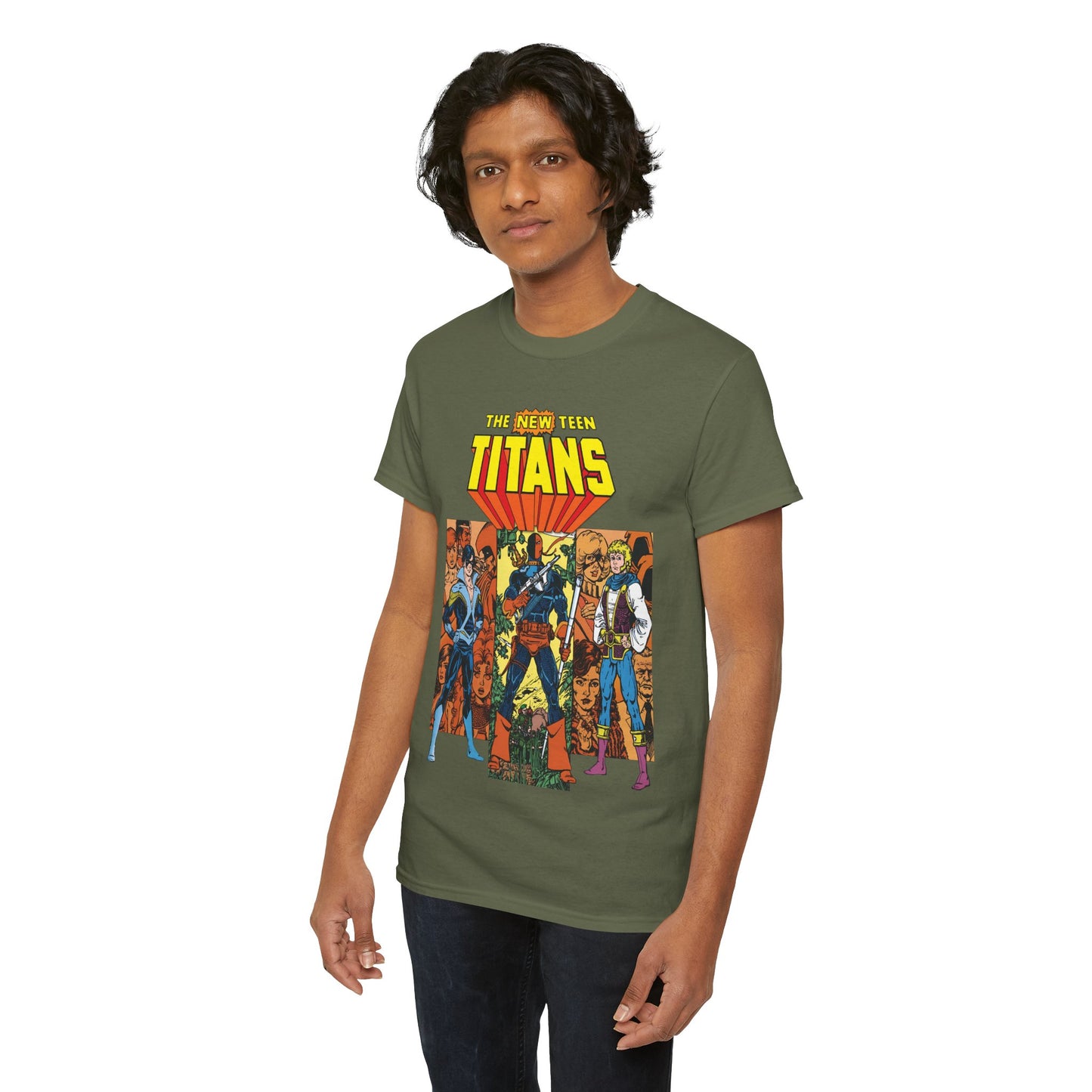 New Teen Titans T-Shirt - George Perez Art - Judas Contract - Nightwing, Jericho, Deathstroke, Changeling. Starfire - DC Comics