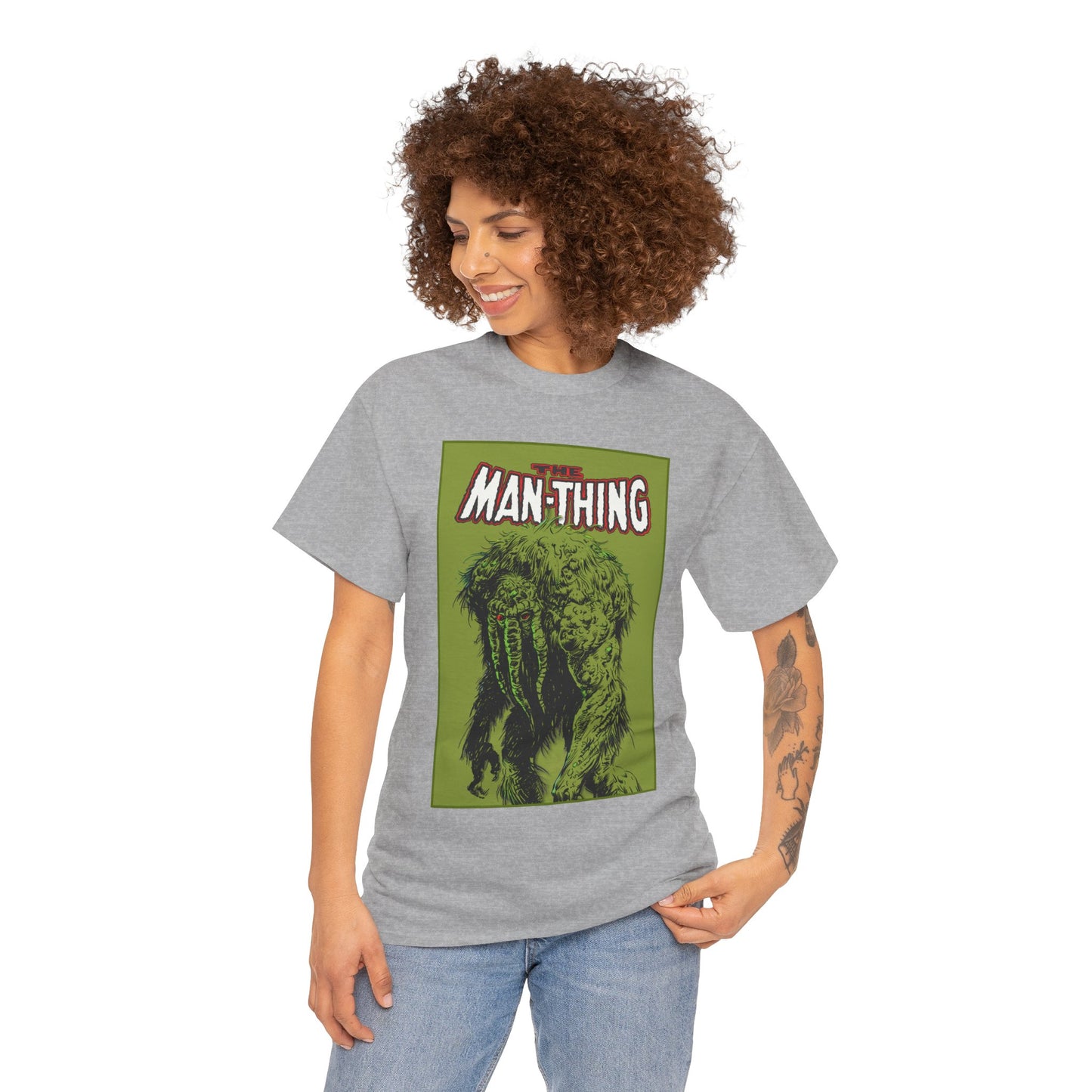 Man-Thing T-Shirt - Marvel Comics - Whatever Knows Fear Burns At The Touch - Swamp Monster