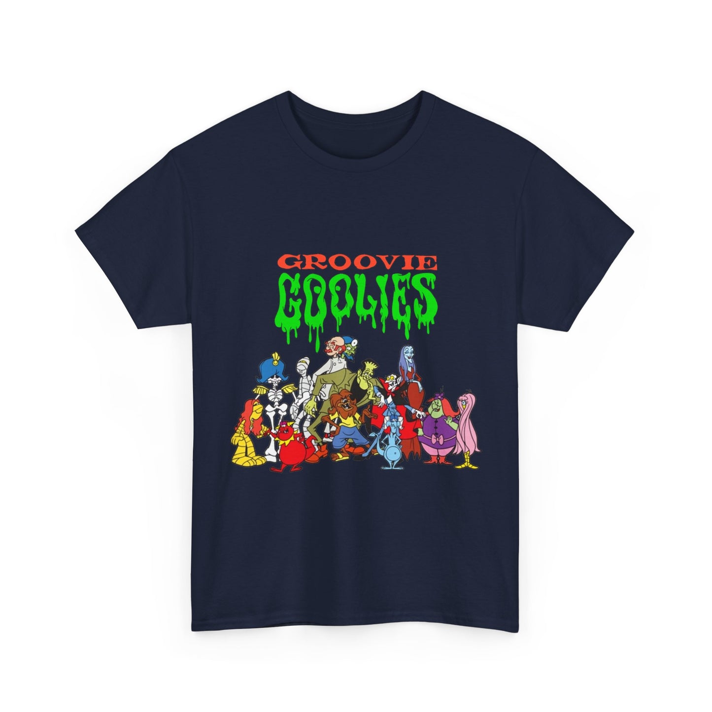 Groovie Goolies T-Shirt - The Monster Trio (Drac, Frankie, Wolfie) - Hagatha, Bella La Ghostly, Boneapart, Mummy - Horrible Hall on Horrible Drive - Filmation Cartoon