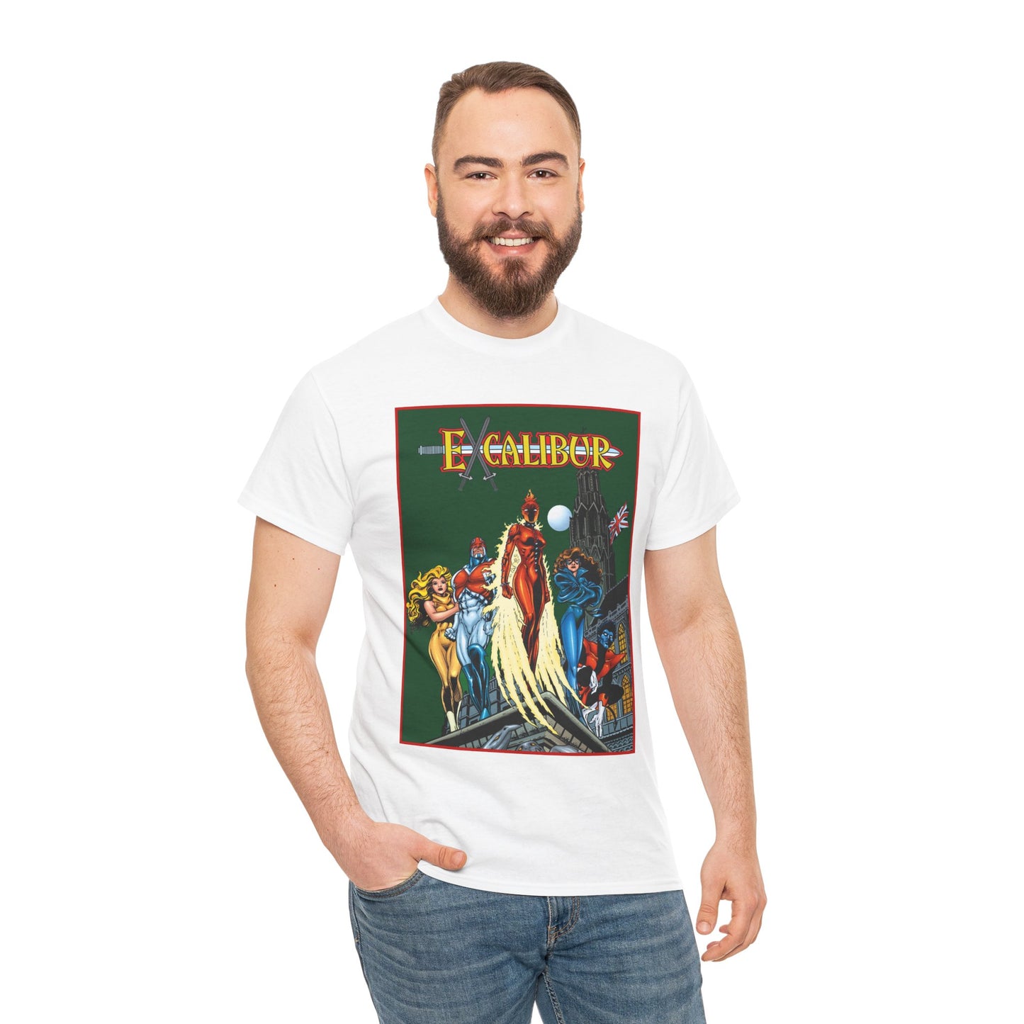 Excalibur T-Shirt - Amazing Alan Davis Art - Nightcrawler, Shadowcat, Captain Britain, Rachel Summers - Marvel Comics - X-Men Spin-Off - Mutants in the UK