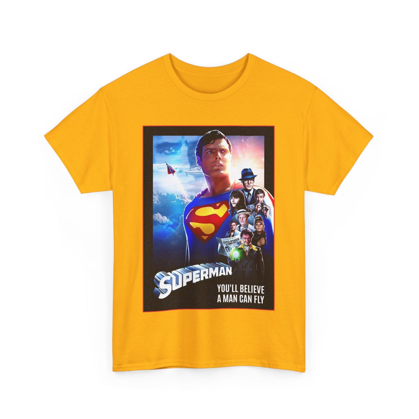 Superman The Movie T-Shirt - Christopher Reeve, Gene Hackman, Margot Kidder - Beloved 1970s Warner Brothers Movie - Krypton, Smallville, Metropolis - DC Comics