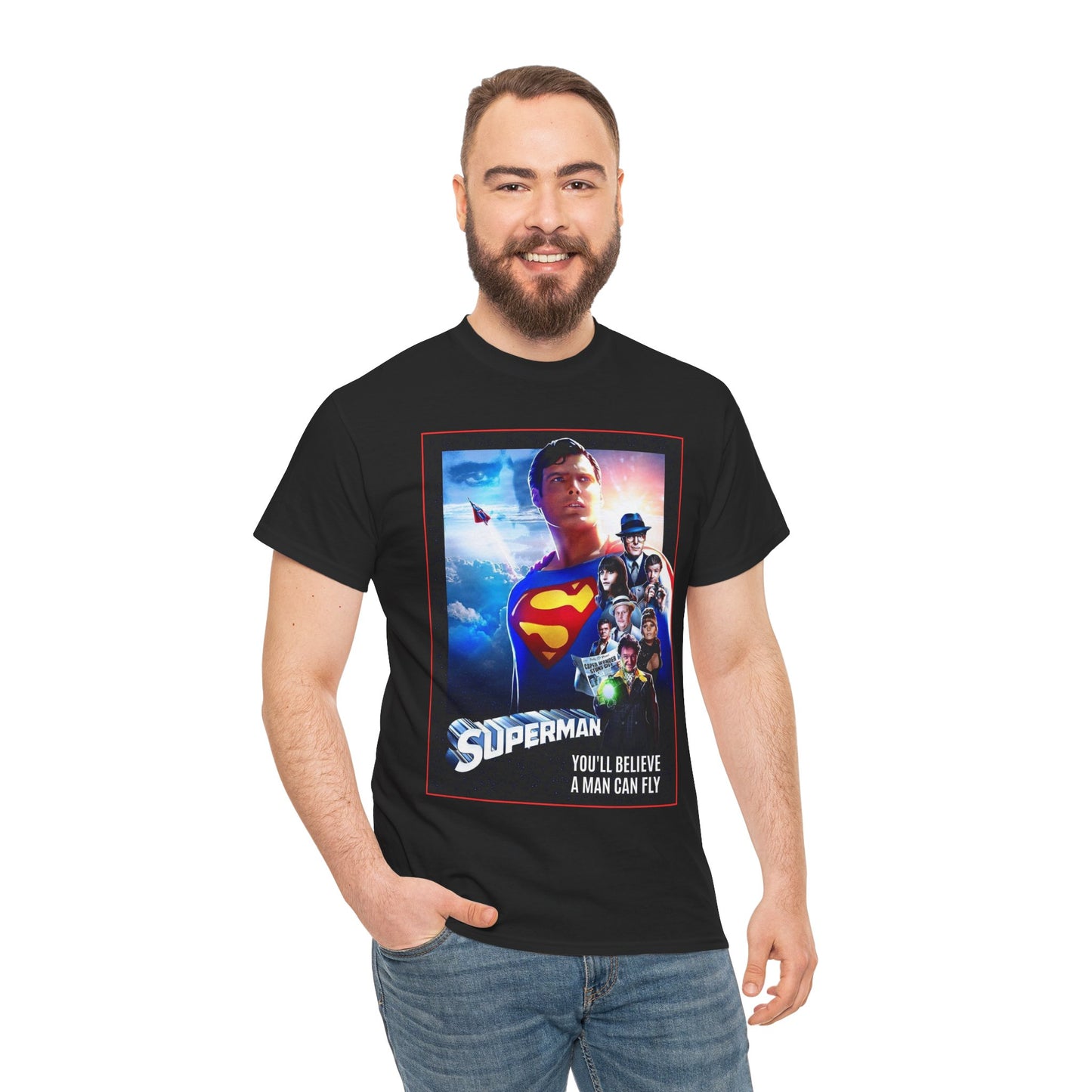 Superman The Movie T-Shirt - Christopher Reeve, Gene Hackman, Margot Kidder - Beloved 1970s Warner Brothers Movie - Krypton, Smallville, Metropolis - DC Comics