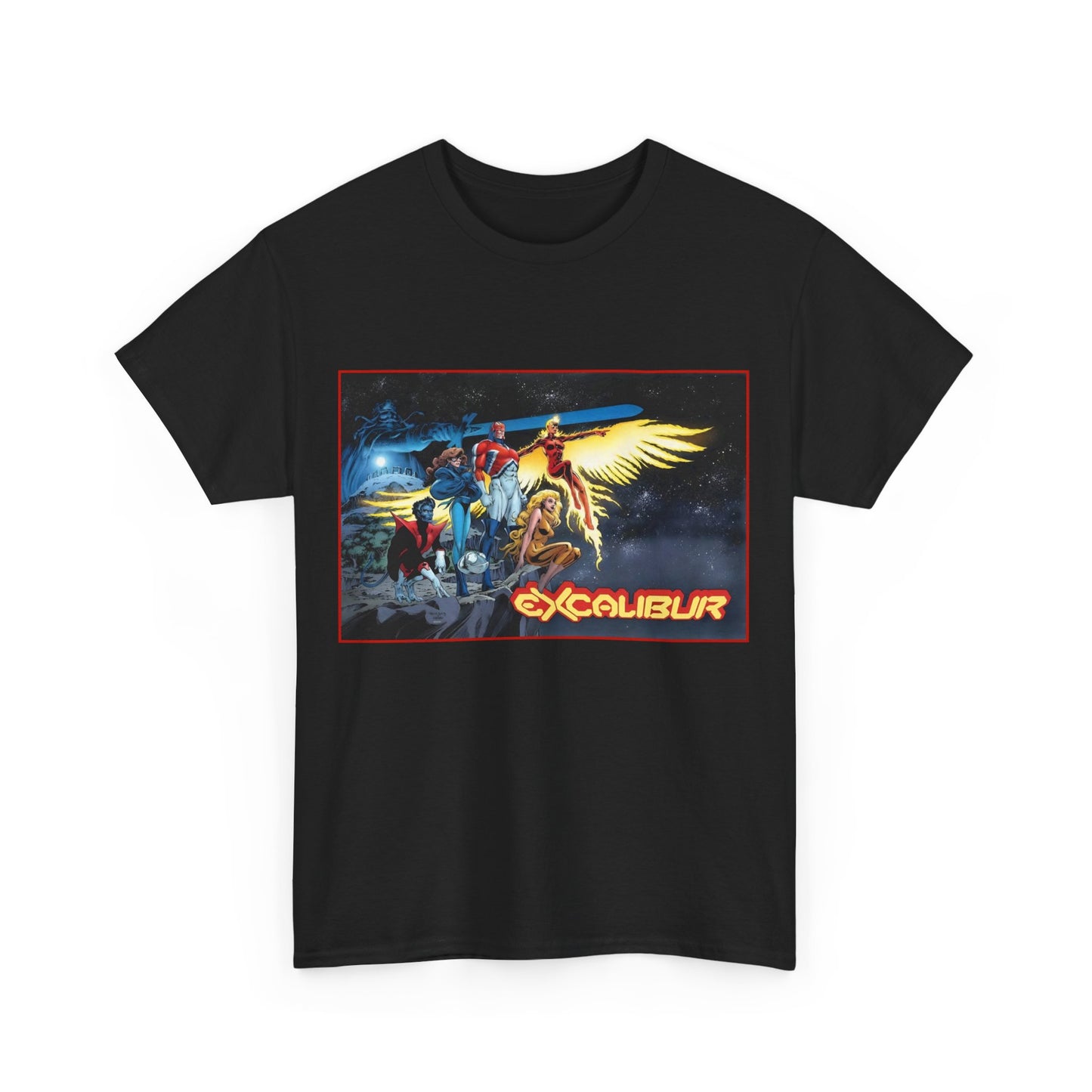Excalibur T-Shirt - Alan David Art - Captain Britain, Nightcrawler, Shadowcat, Rachel Summers, Meggan - X-Men Series - UK Mutant Team - Marvel Comics