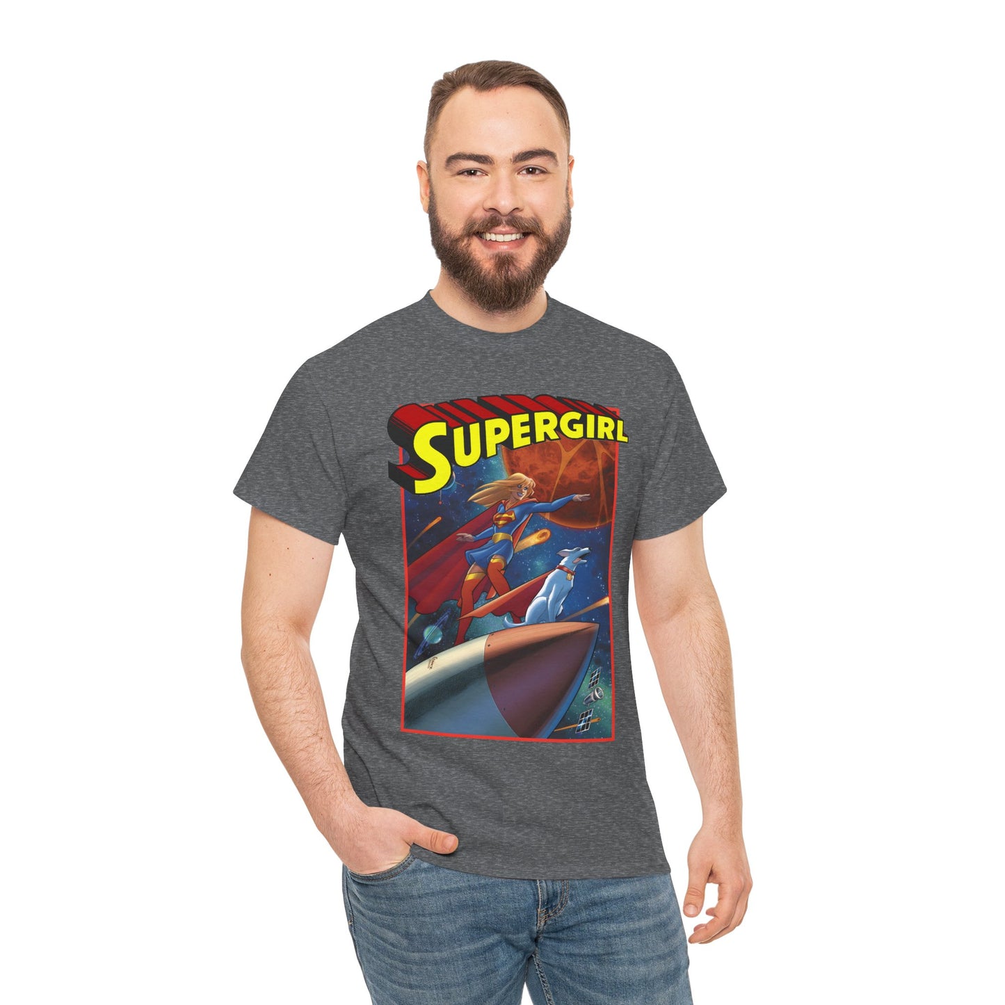 Supergirl & Krypto T-Shirt - Amanda Conner Art - Kara from Krypton - Superman's Pet Superdog - DC Comics