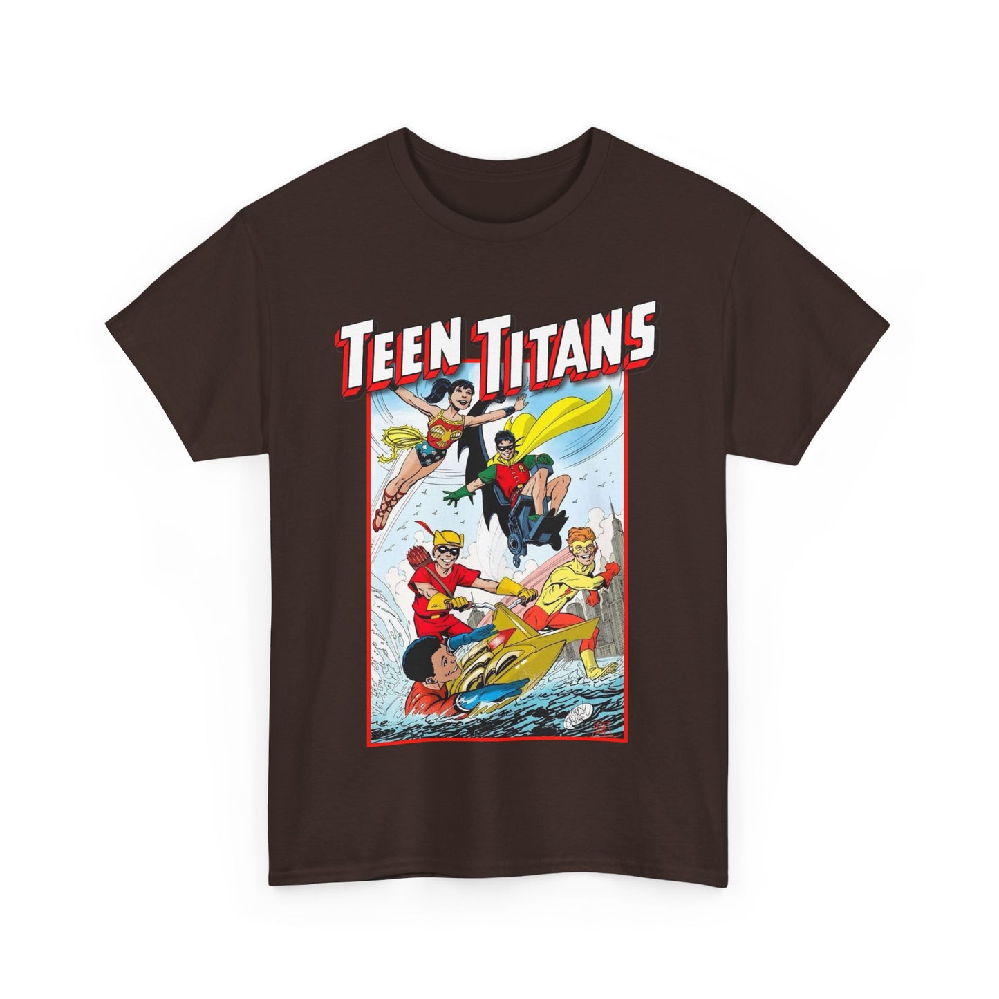 Teen Titans T-Shirt - John Byrne Art - Robin, Wonder Girl, Kid Flash, Speedy, Aqualad - DC Comics