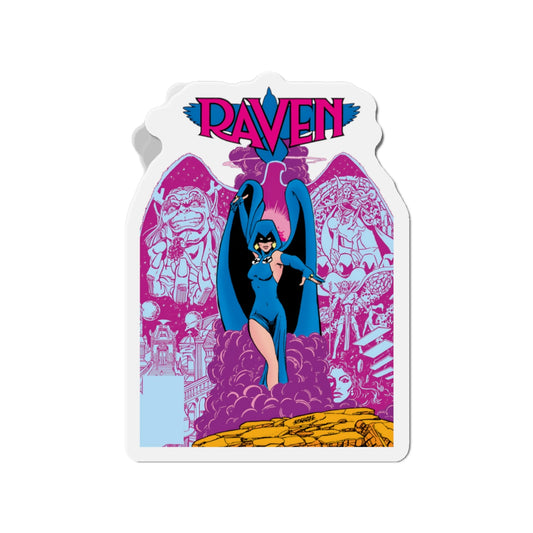 Raven Die-Cut Magnet - George Perez Art - New Teen Titans Member - Daughter of Trigon - Azarath, Arella - DC Comics - 3", 4", 5", 6"