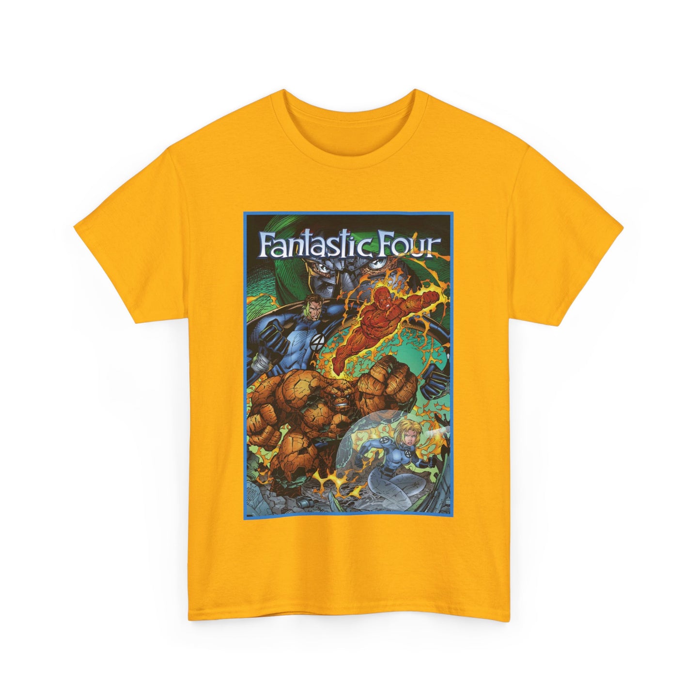 Fantastic Four T-Shirt - Jim Lee Art - The Thing, Human Torch, Reed Richards, Invisible Woman - Marvel Comics - Heroes Reborn
