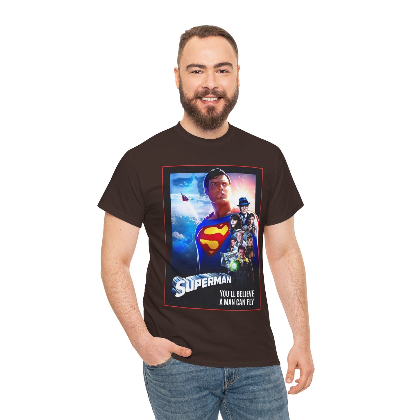 Superman The Movie T-Shirt - Christopher Reeve, Gene Hackman, Margot Kidder - Beloved 1970s Warner Brothers Movie - Krypton, Smallville, Metropolis - DC Comics