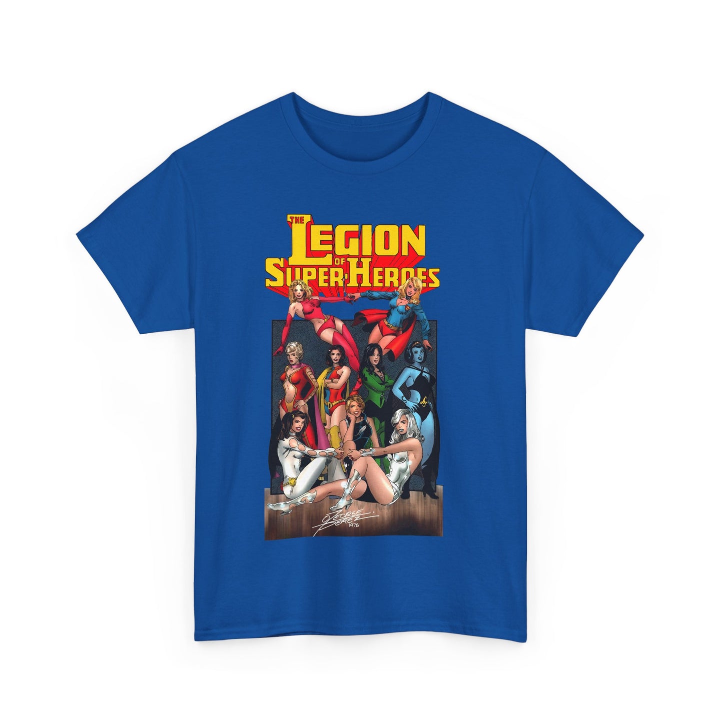 Legion of Super-Heroes T-Shirt - George Perez Art - Saturn Girl, Supergirl, Dream Girl, Shadow Lass, Phantom Girl - The Super Woman of LOSH - DC Comics