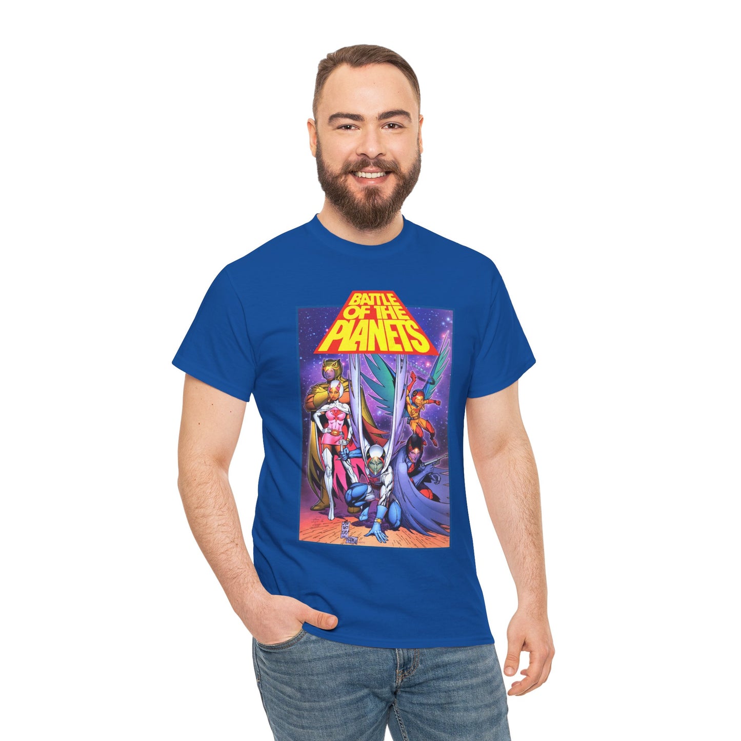 Battle of the Planets T-Shirt - Marc Silvestri Art - G-Force - Popular Gatchaman Cartoon - Mark, Jason, Princess, Keyop, and Tiny
