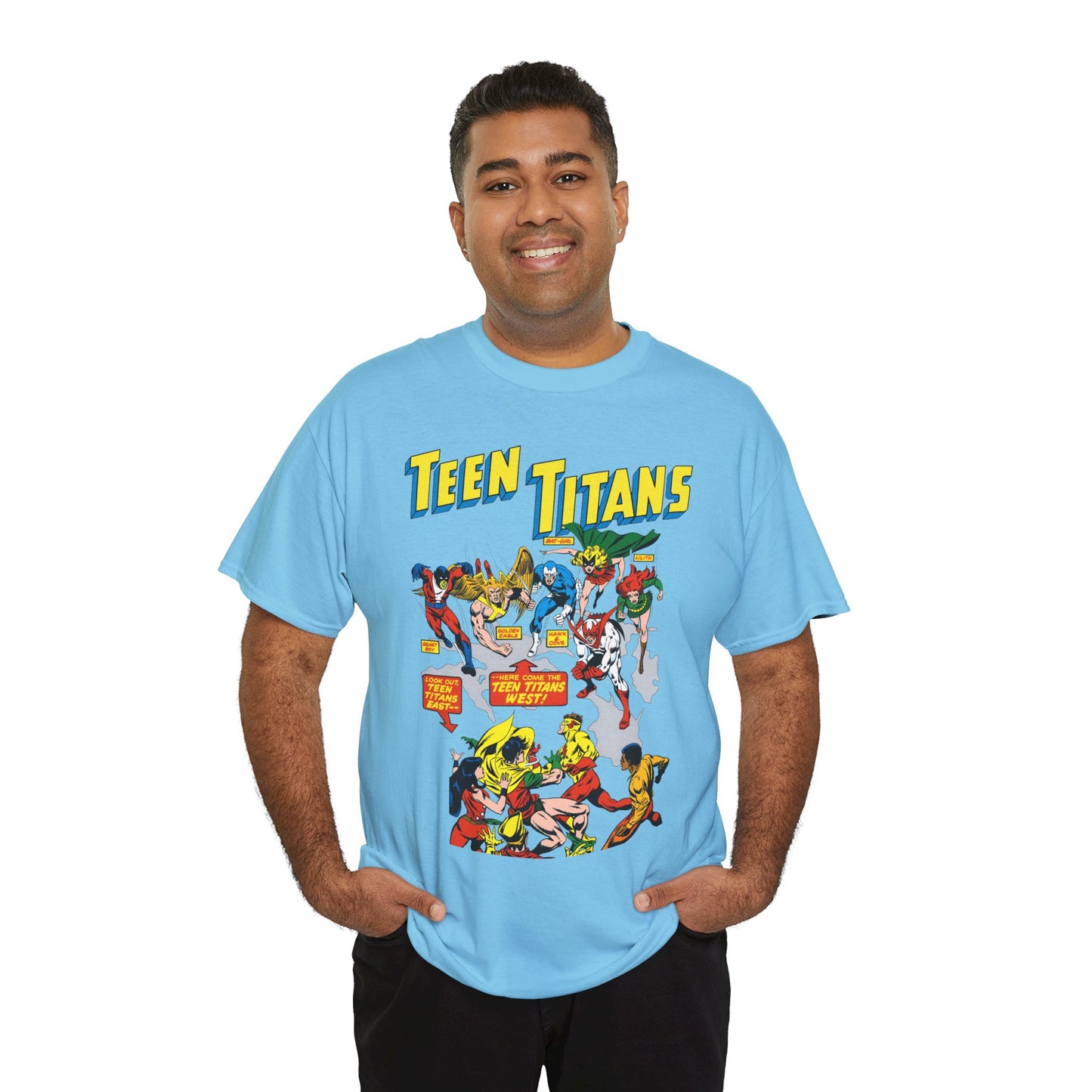 Teen Titans T-Shirt - Rick Buckler Art - Titans West, Lilith, Hawk & Dove, Beast Boy, Golden Eagle - DC Comics