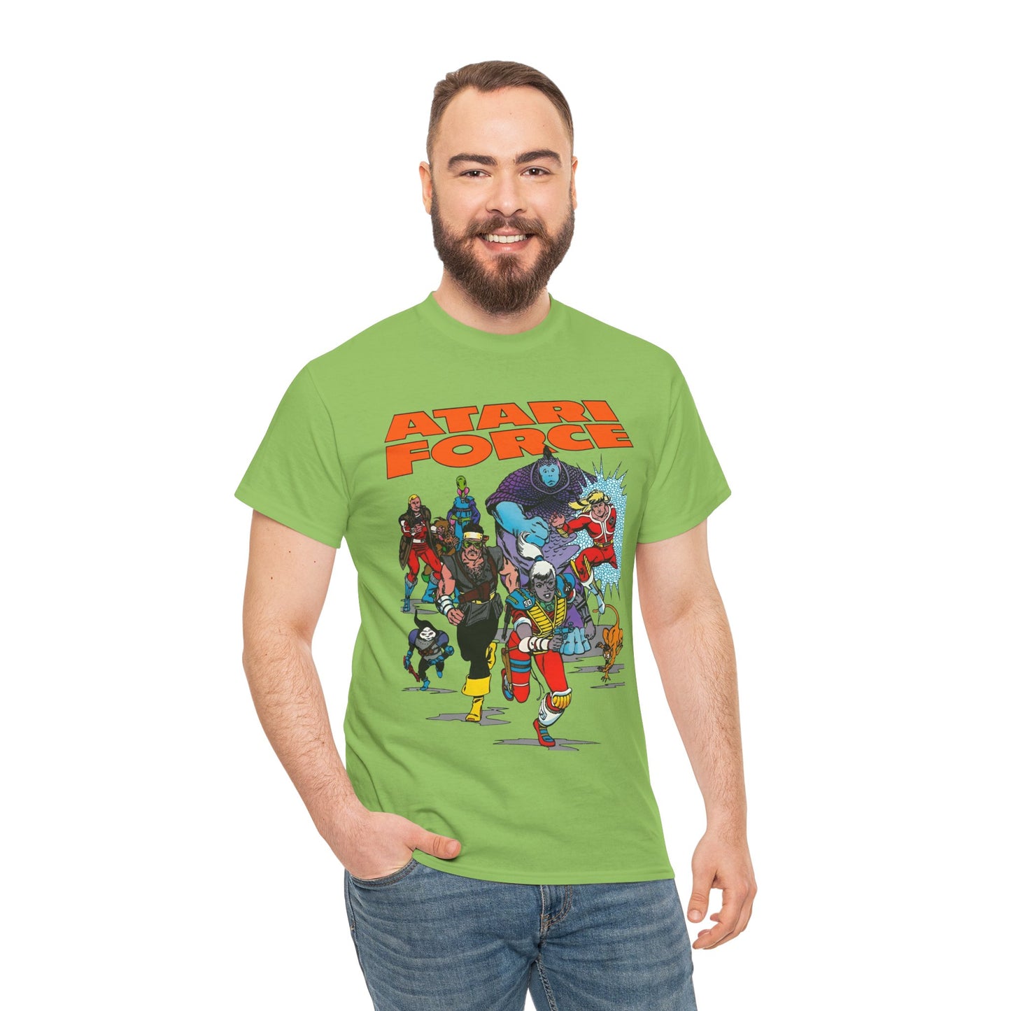 Atari Force T-Shirt - Marshall Rogers & John Byrne Art - Martin Champion, Christopher "Tempest" Champion, "Dart" Bia O'Rourke-Singh, Hukka, Morphea, Babe, Pakrat, Blackjak, Taz - DC Comics