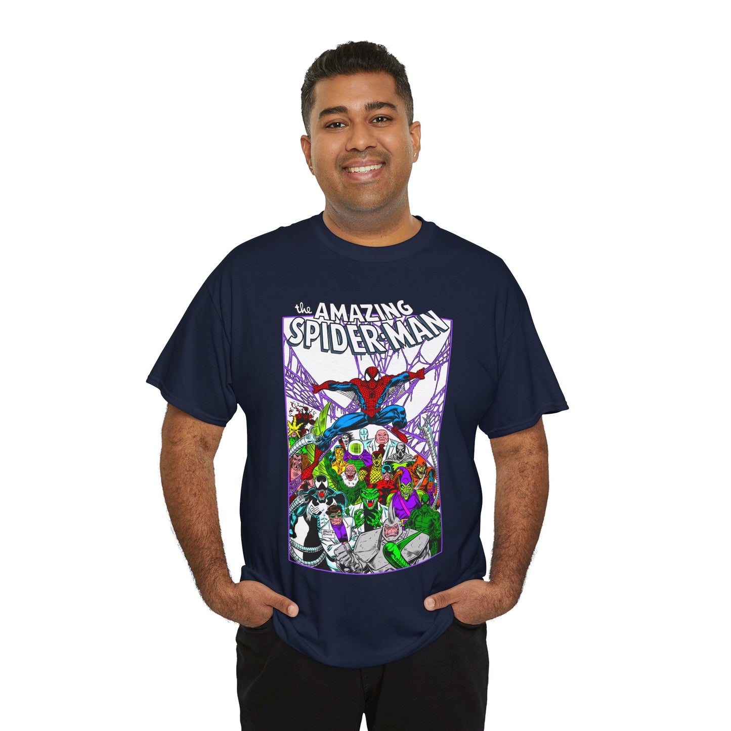 Amazing Spider-Man T-Shirt - Mark Bagley Art - Venom, Green Goblin, Rhino, Doctor Octopus, Kingpin, Carnage - Marvel Comics