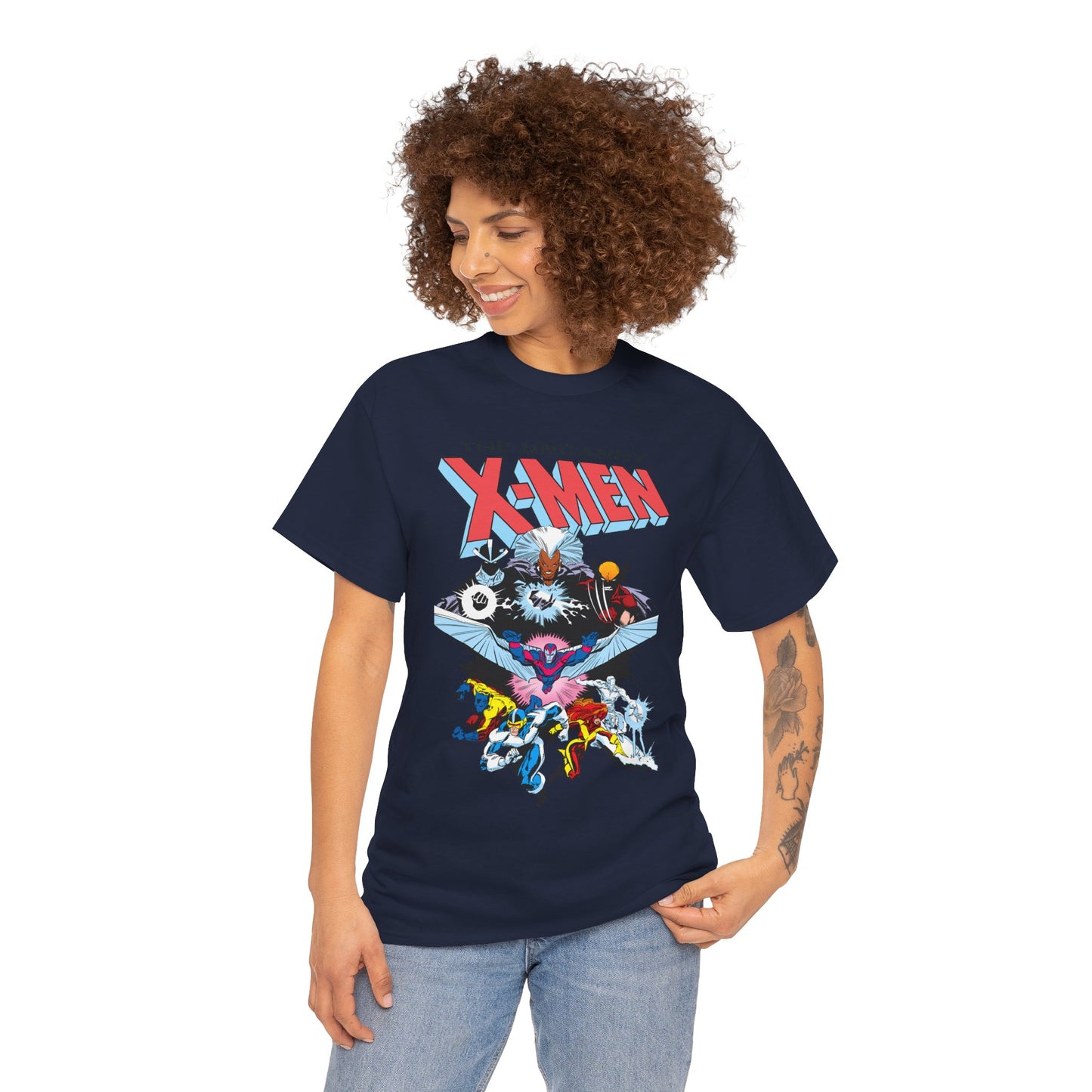 X-Men/X-Factor T-Shirt - Cyclops, Storm, Jean Grey, Iceman, Beast, Wolverine - Marvel Comics - From the Inferno Storyline - Mutant Battle