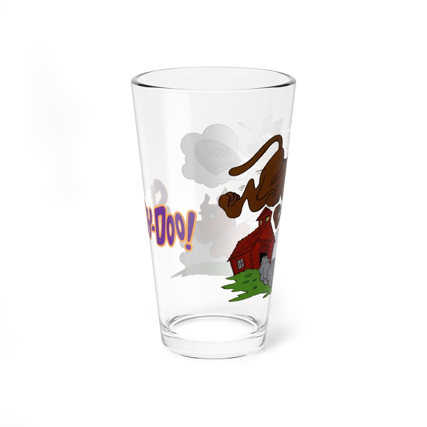 Scooby Doo & Scrappy Pint Glass, 16oz - Hanna-Barbera Cartoon Characters - Heel - Mystery, Inc