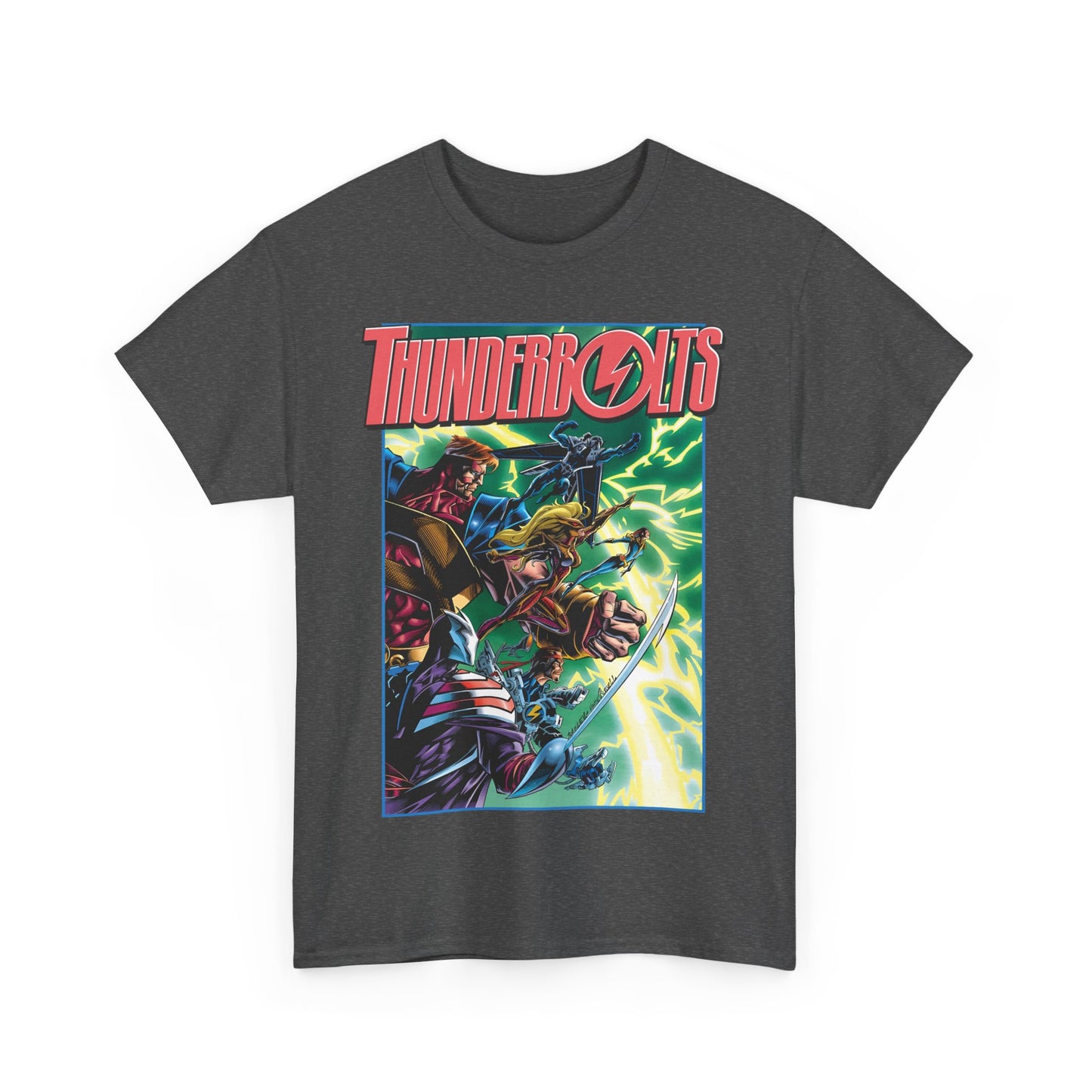 Thunderbolts T-Shirt - Amazing Mark Bagley Art - Citizen V, MACH-1, Atlas, Songbird, Fixer, Techno - Marvel Comics Characters - Avengers Connection