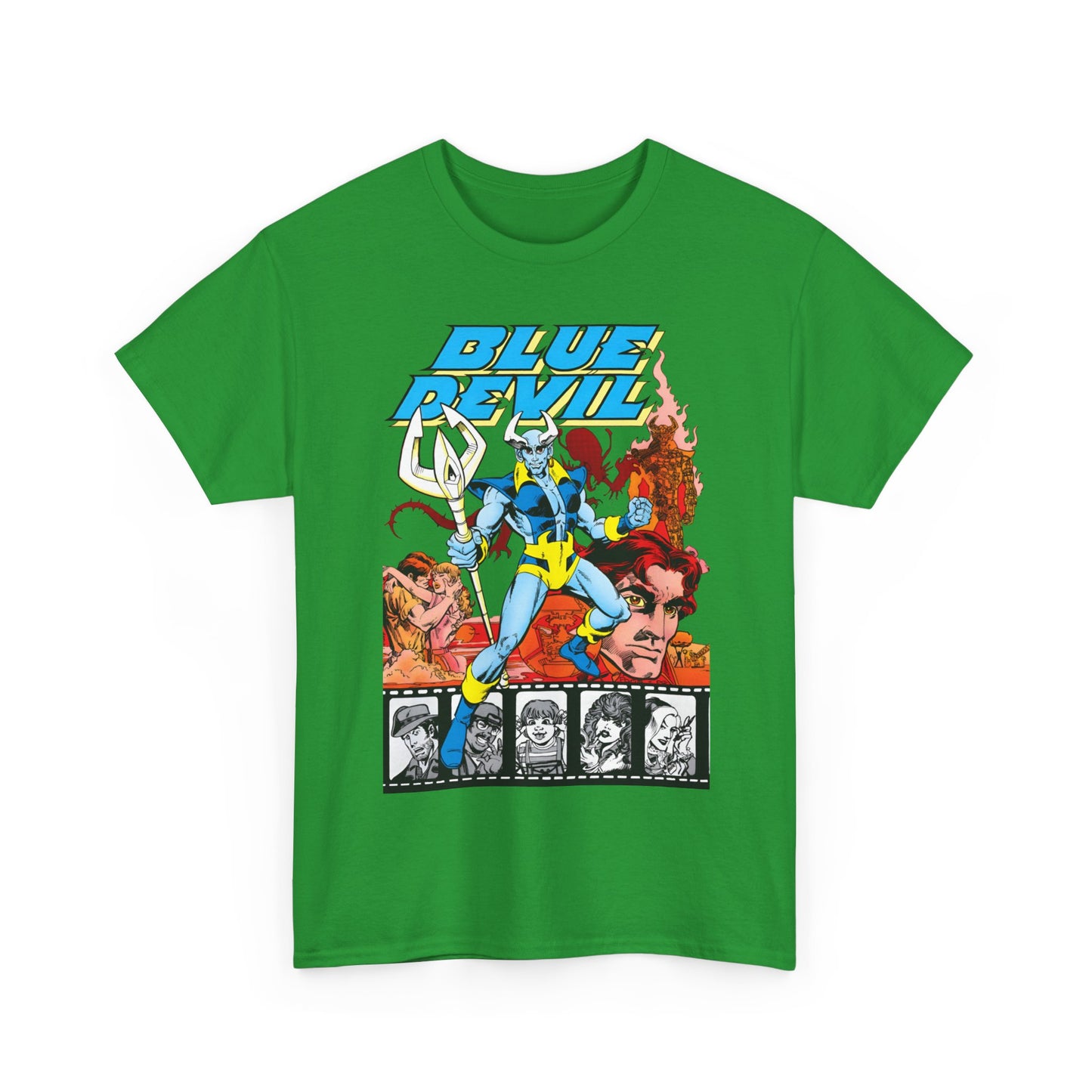 Blue Devil T-Shirt - Dan Mishkin, Gary Cohn, & Paris Cullins - Dan Cassidy, Hollywood Stuntman - 1980s DC Comics Series