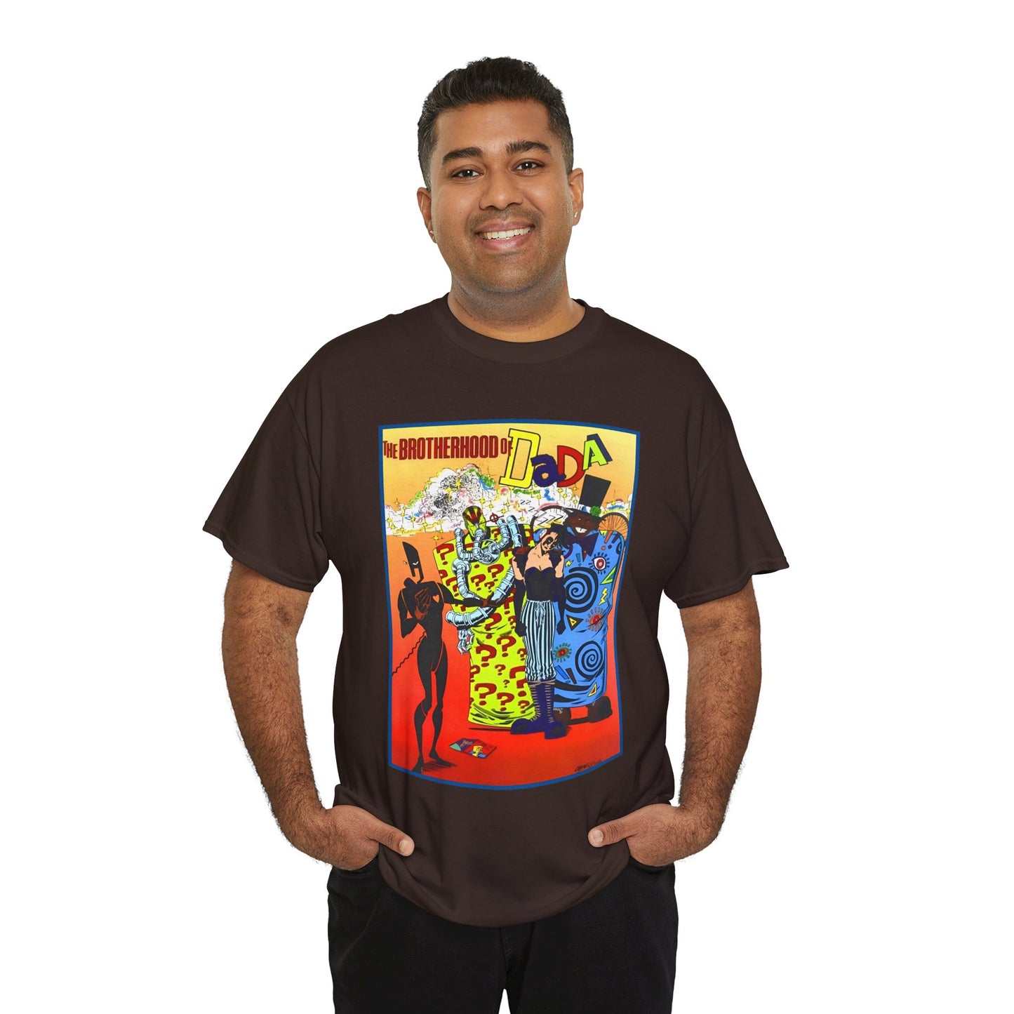 Brotherhood of Dada T-Shirt - Doom Patrol Foes - Mr Nobody, Quiz, Frenzy - DC Comics, Vertigo Comics - Grant Morrison Stories