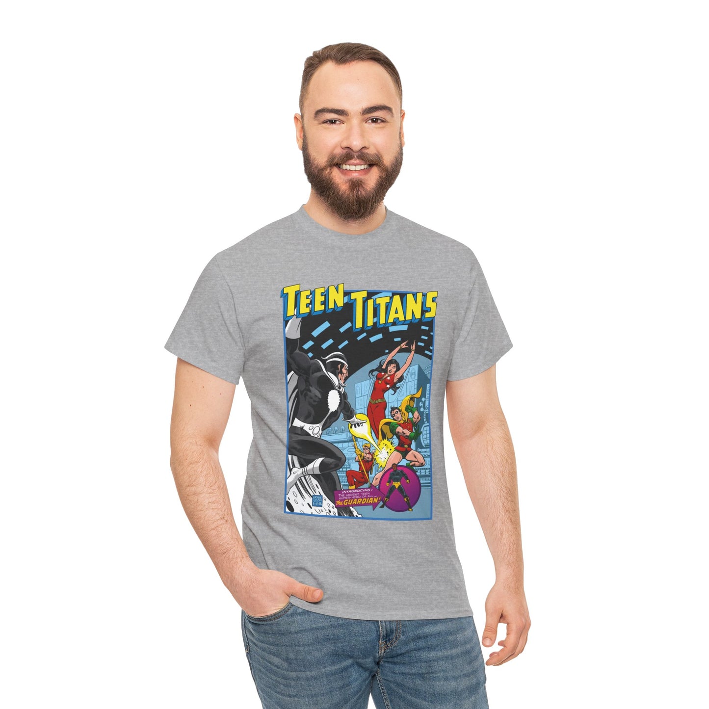 Teen Titans T-Shirt - Bronze Age DC Comics - Dr Light, Wonder Girl, Robin, Mal, Guardian, Speedy - Ernie Chan Cover Art from Issue #44