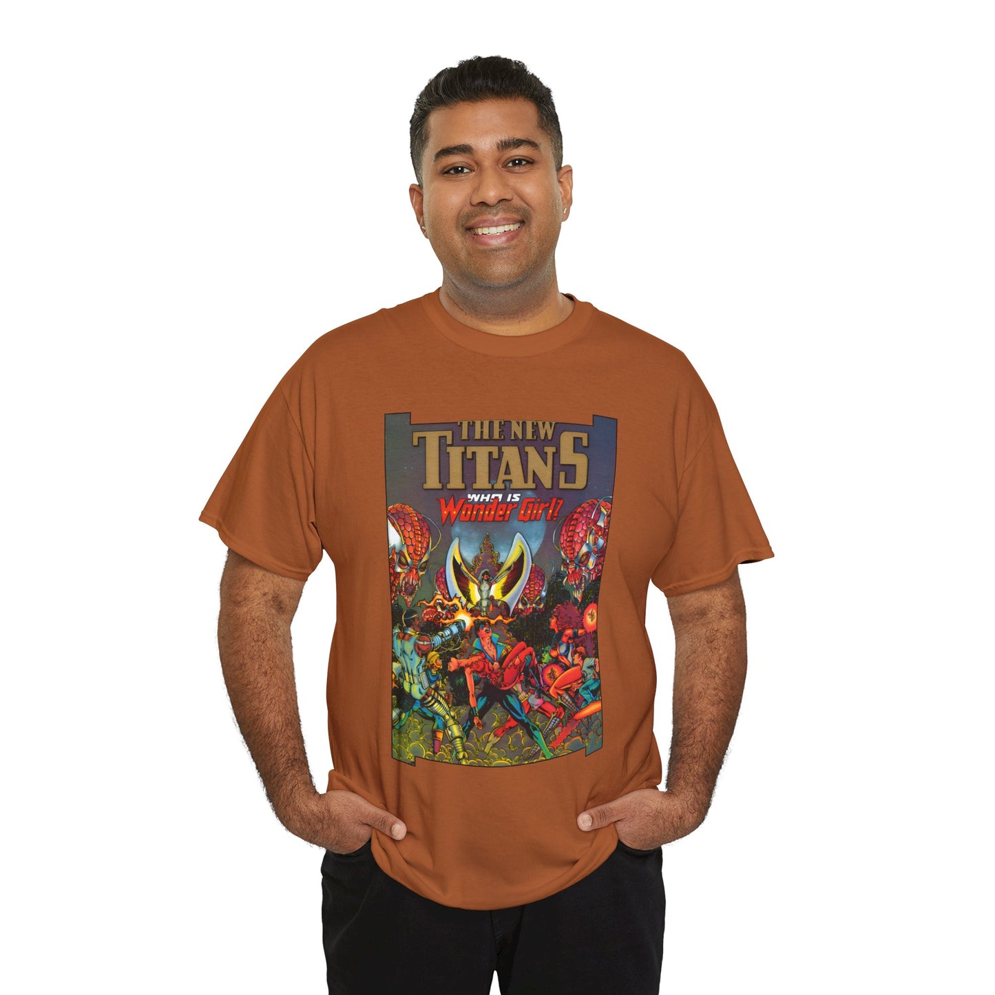 New Titans T-Shirt - George Perez Art - Who is Donna Troy? - Nightwing, Troia, Starfire, Cyborg, Jericho, Raven - DC Comics