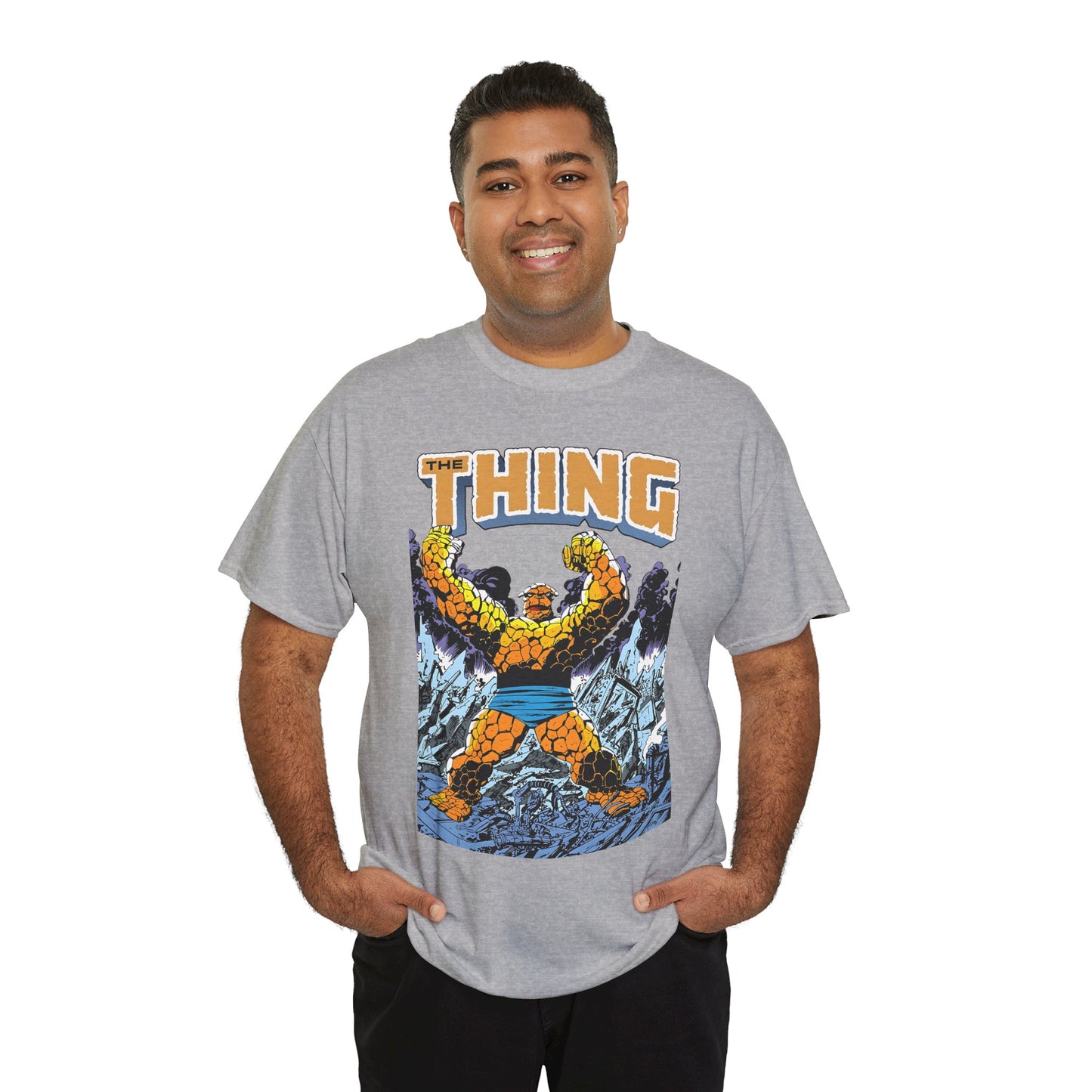 The Thing T-Shirt - John Byrne Art - Member of the Fantastic Four - Marvel Comics 1980s - Ben Grimm