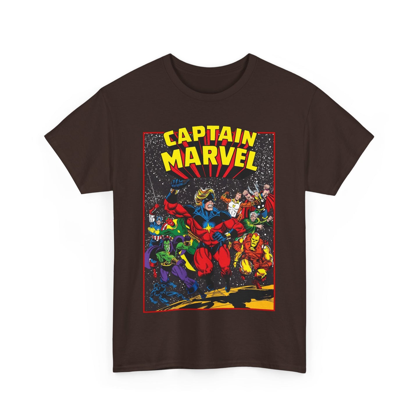 Captain Marvel T-Shirt - Marvel Comics - Jim Starlin Art - Mar-Vell - Kree - Cosmic Hero