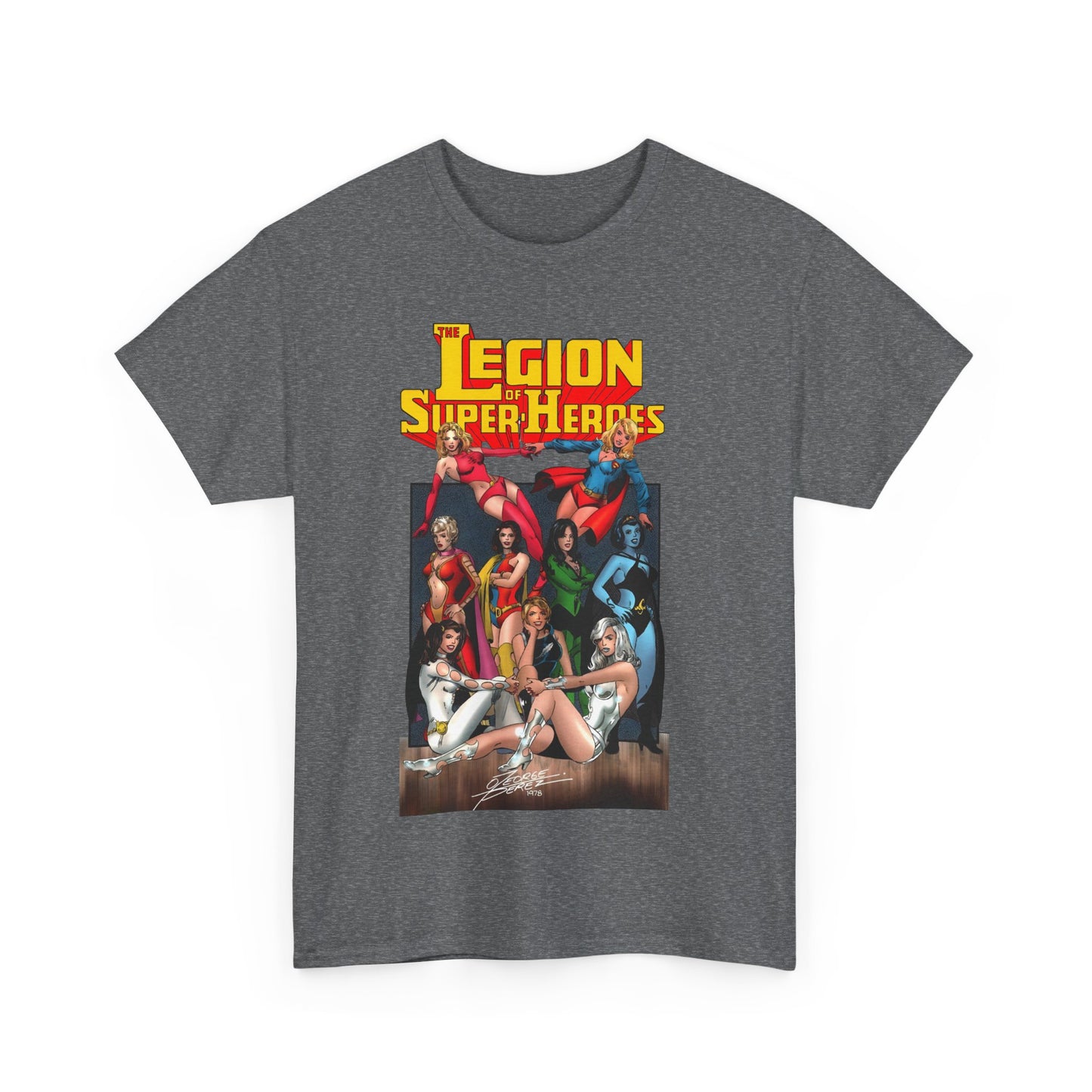 Legion of Super-Heroes T-Shirt - George Perez Art - Saturn Girl, Supergirl, Dream Girl, Shadow Lass, Phantom Girl - The Super Woman of LOSH - DC Comics