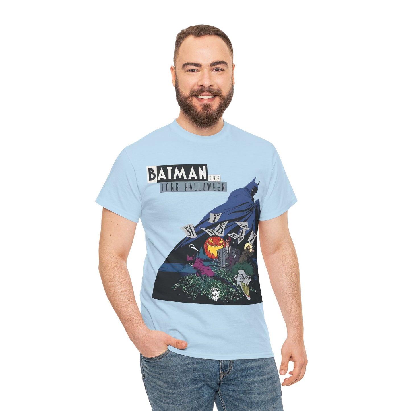 Batman The Long Halloween T-Shirt - Stunning Tim Sale Art - Joker, Catwoman, Two-Face, Poison Ivy, Commissioner Gordon - DC Comics - Classic Story