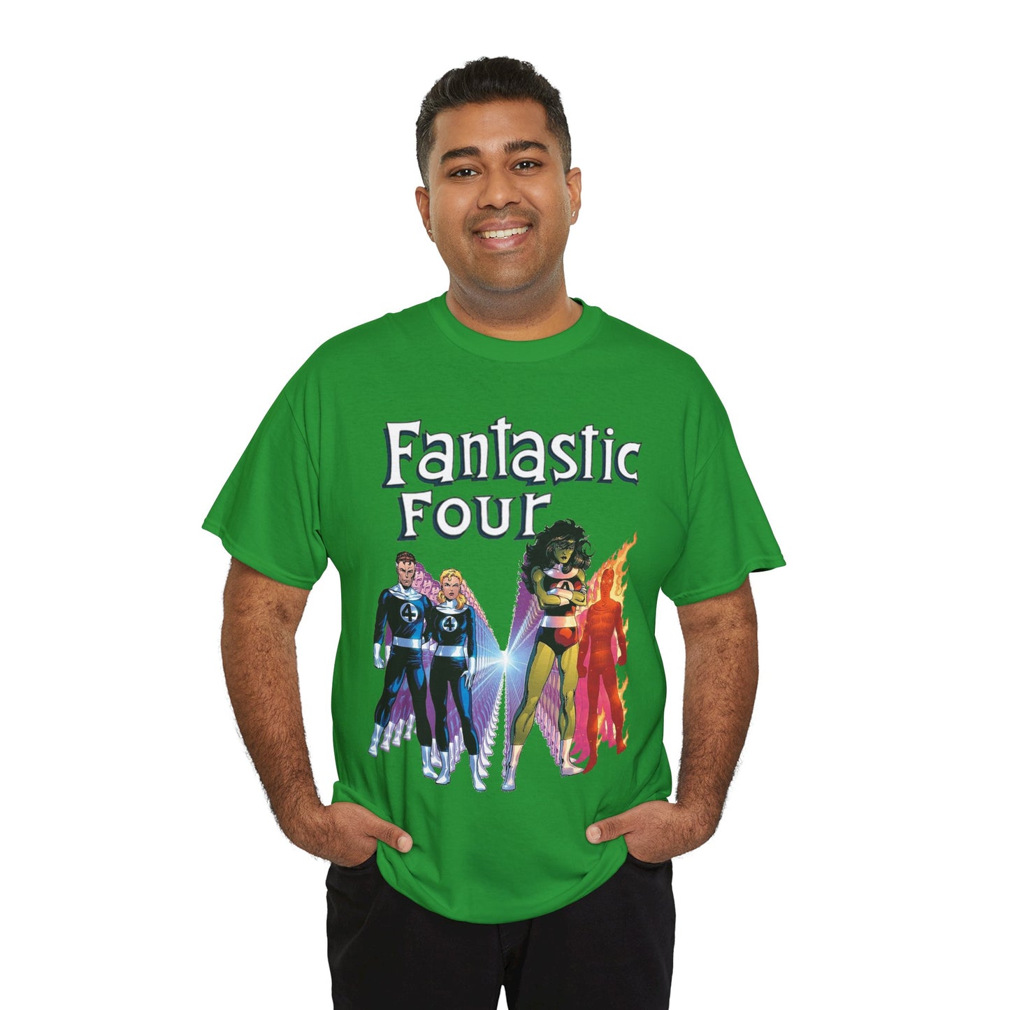 Fantastic Four T-Shirt - John Byrne Art - She-Hulk, Reed Richards, Human Torch, Invisible Woman - Marvel Comics