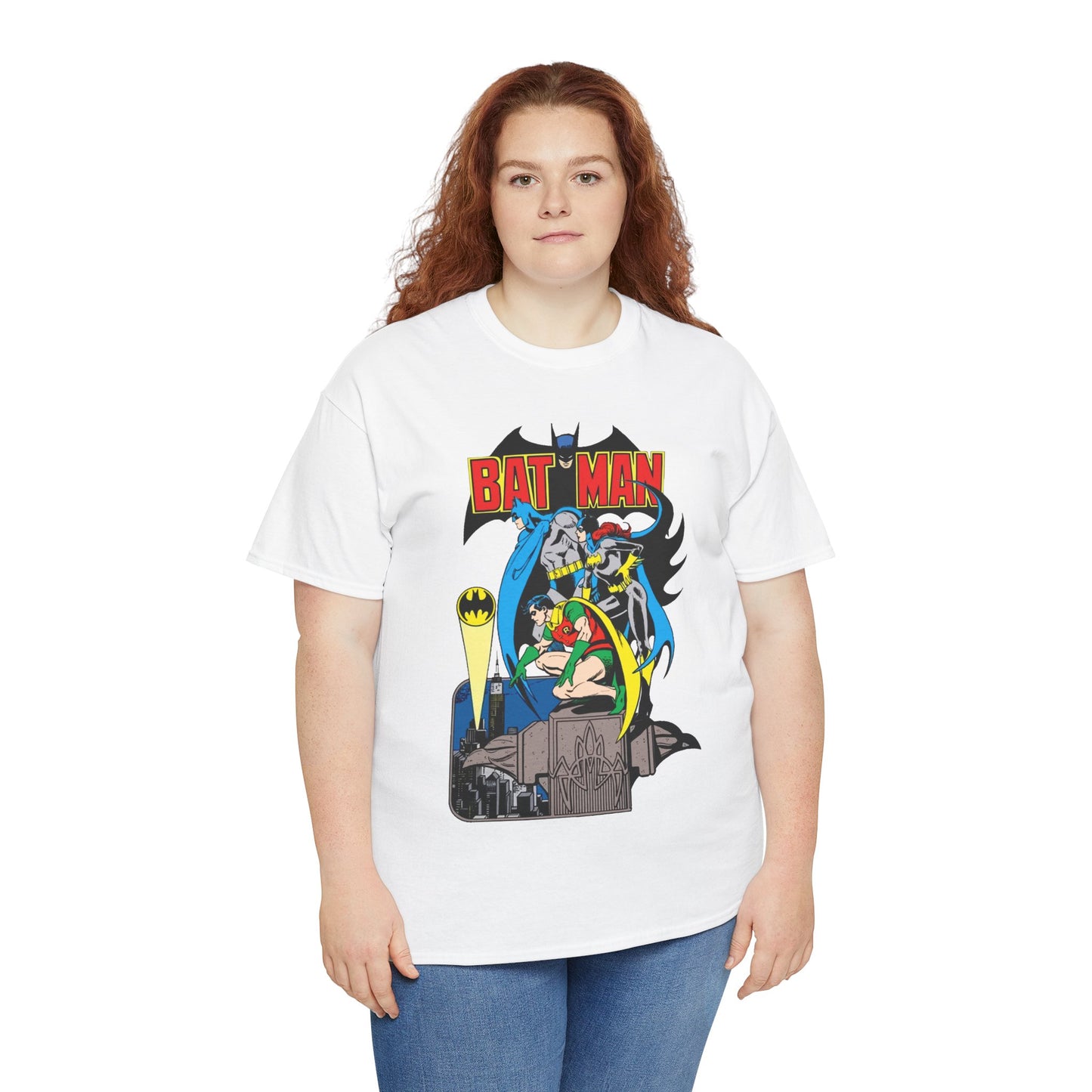 Batman, Robin & Batgirl T-Shirt - José Luis García-López Art - DC Comics Style Guide - 1970s Retro Art - Gotham City - Bat Signal