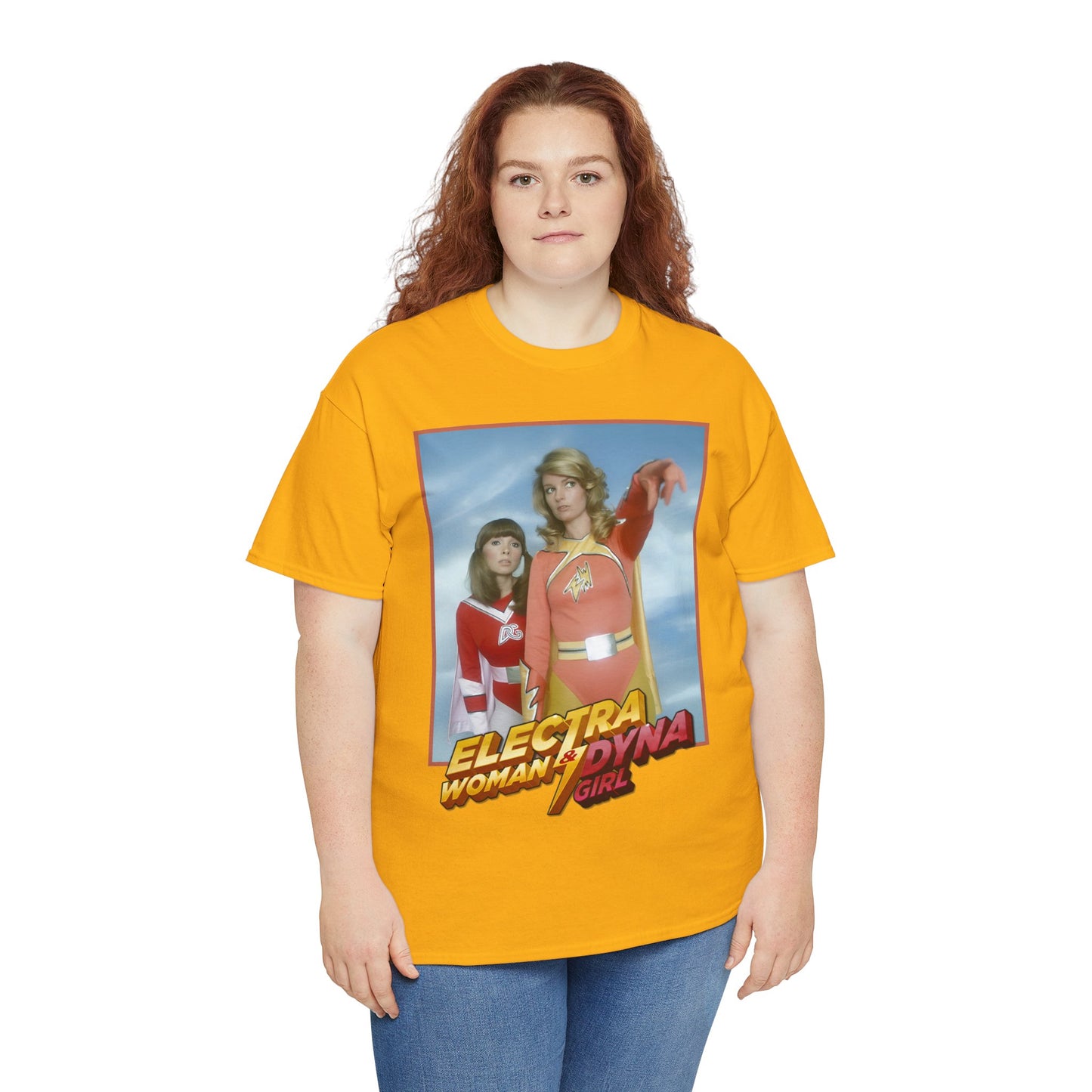 Electra Woman & Dyna Girl T-Shirt - Popular Krofft Supershow Characters from the 1970s - Deidre Hall & Judy Strangis